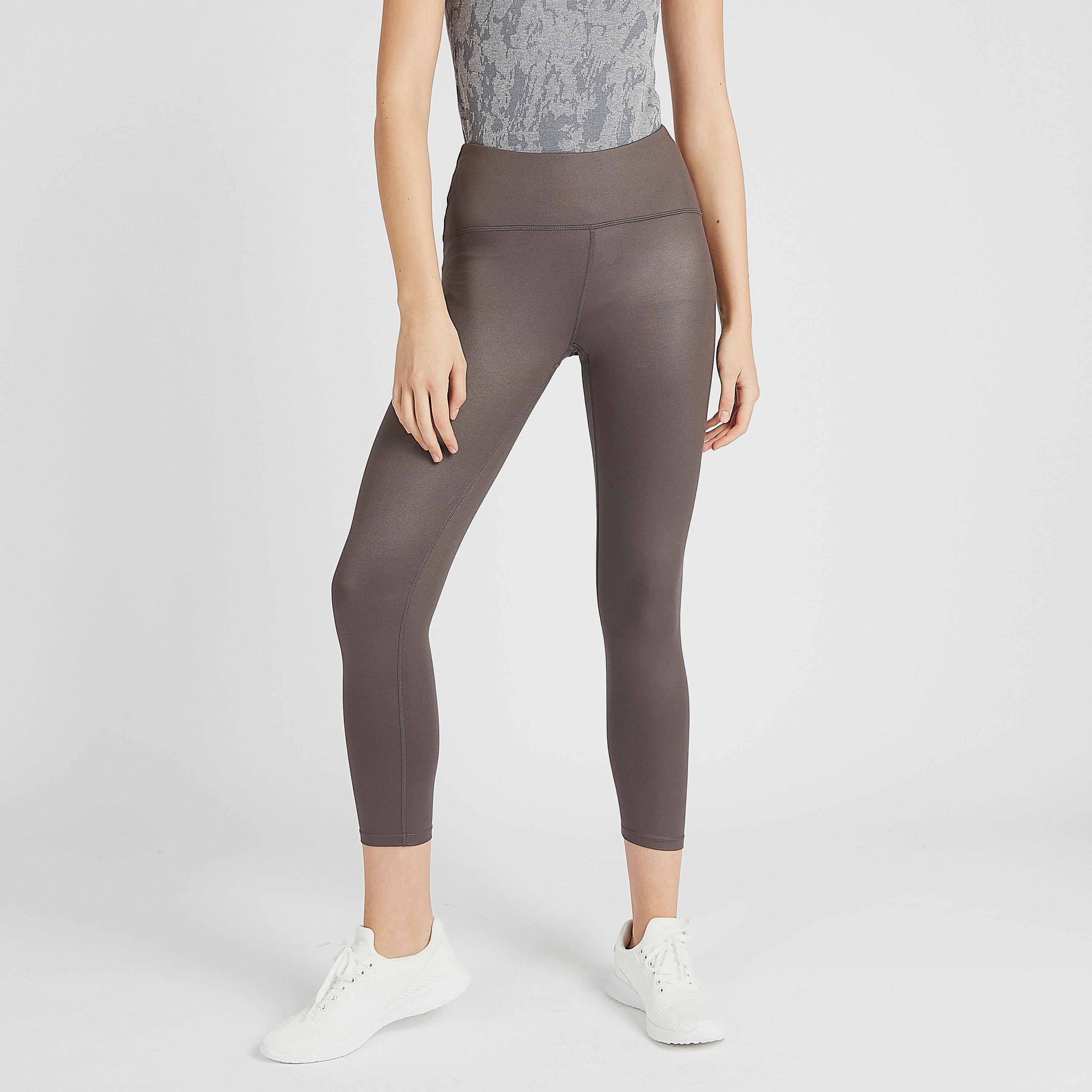 Solid Elasticated High Waist Leggings-women-clothing-bottoms-leggings-image-1