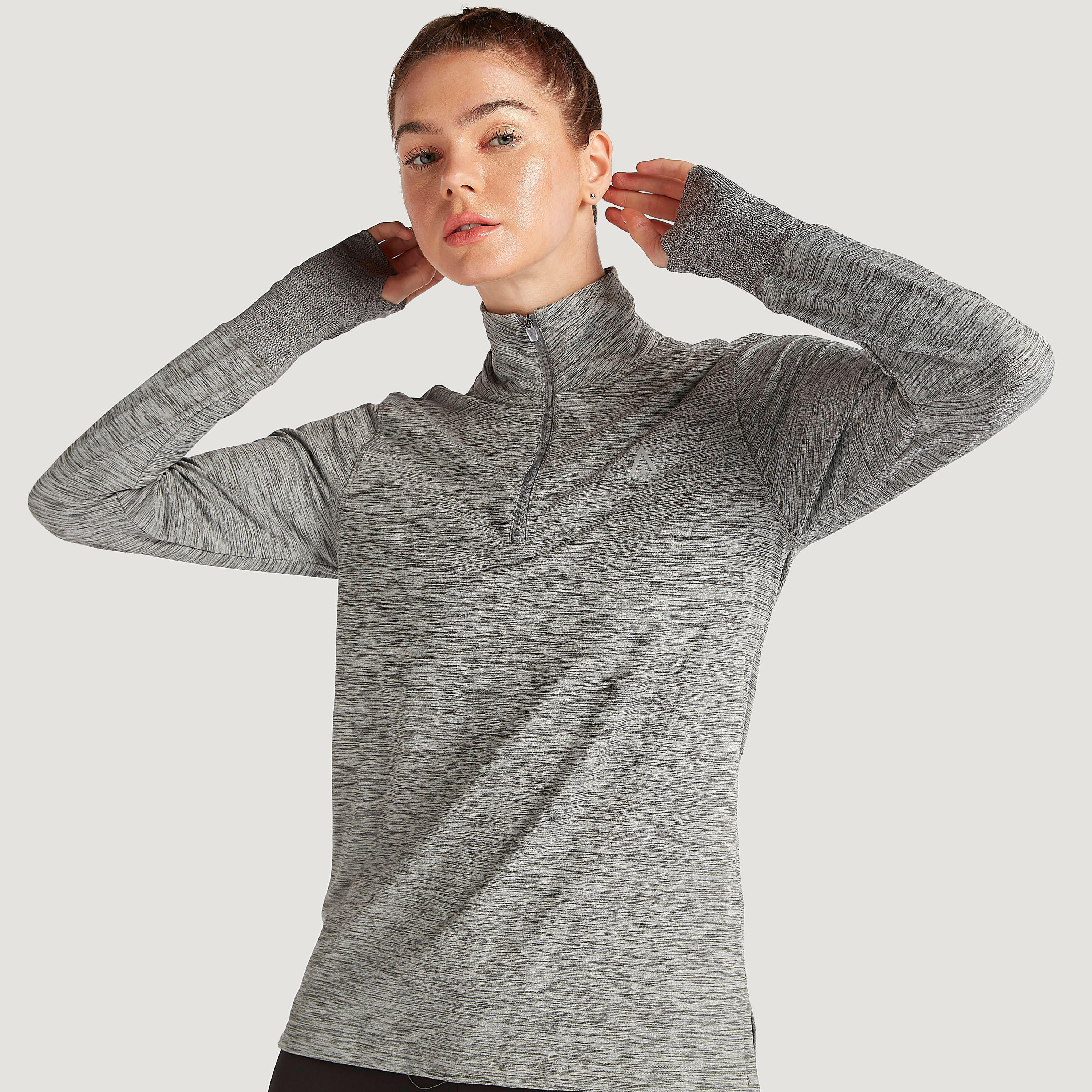 Sweatshirt with Long Sleeves and Zipper Neckline-women-clothing-sportswearandactivewear-hoodiesandsweatshirts-image-1
