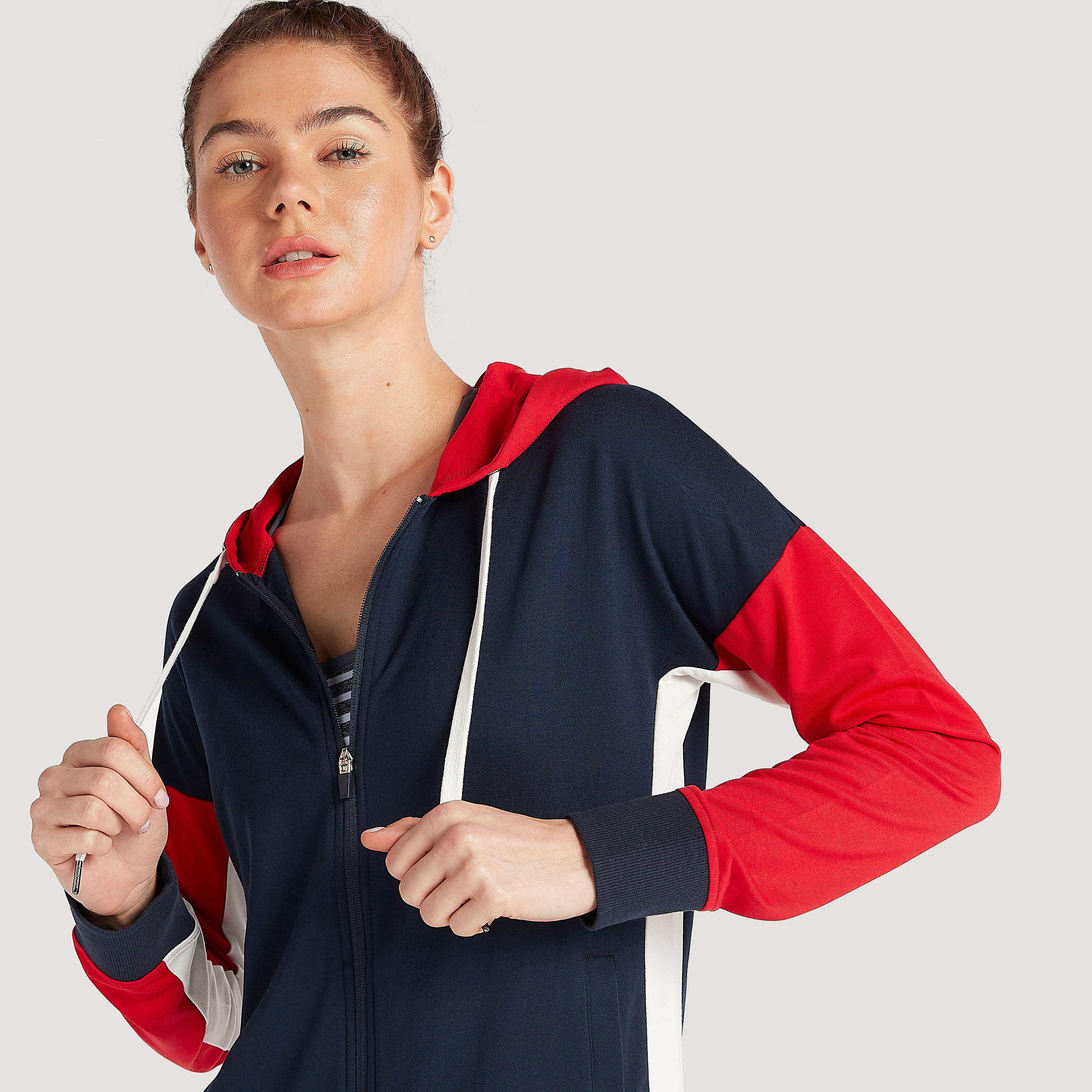 Solid Zip Through Hoodie with Long Sleeves and Pockets-women-clothing-sportswearandactivewear-hoodiesandsweatshirts-image-3