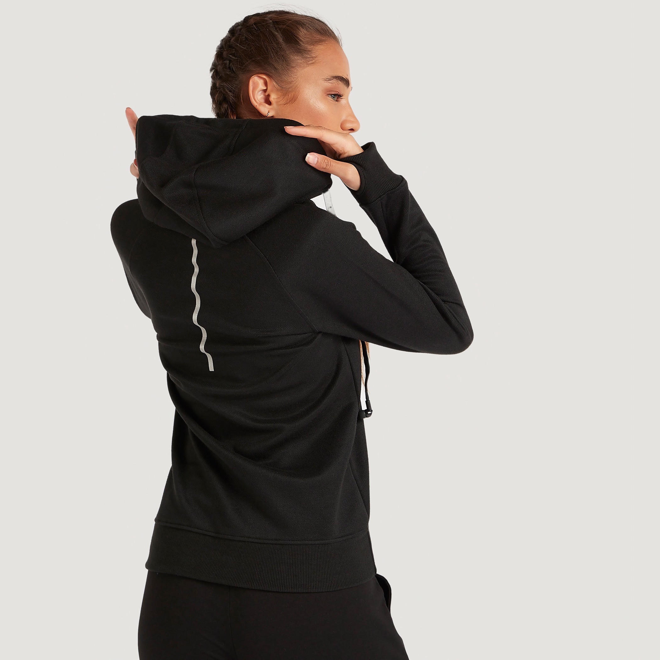 Solid Hooded Jacket with Attached Earphones and Pockets-women-clothing-sportswearandactivewear-hoodiesandsweatshirts-image-4