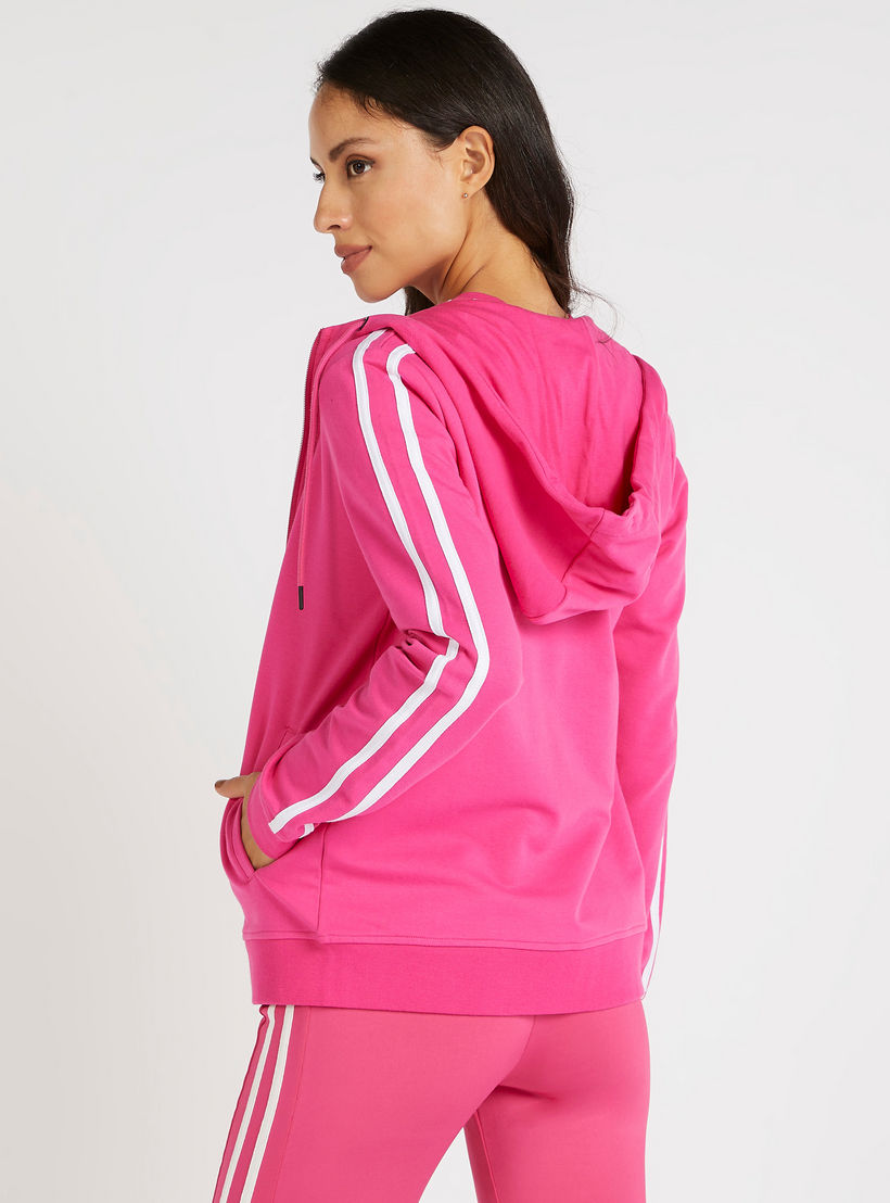 جاكيت سادة بقبّعة وأكمام طويلة-women-clothing-sportswearandactivewear-coatsandjackets-jackets-image-1