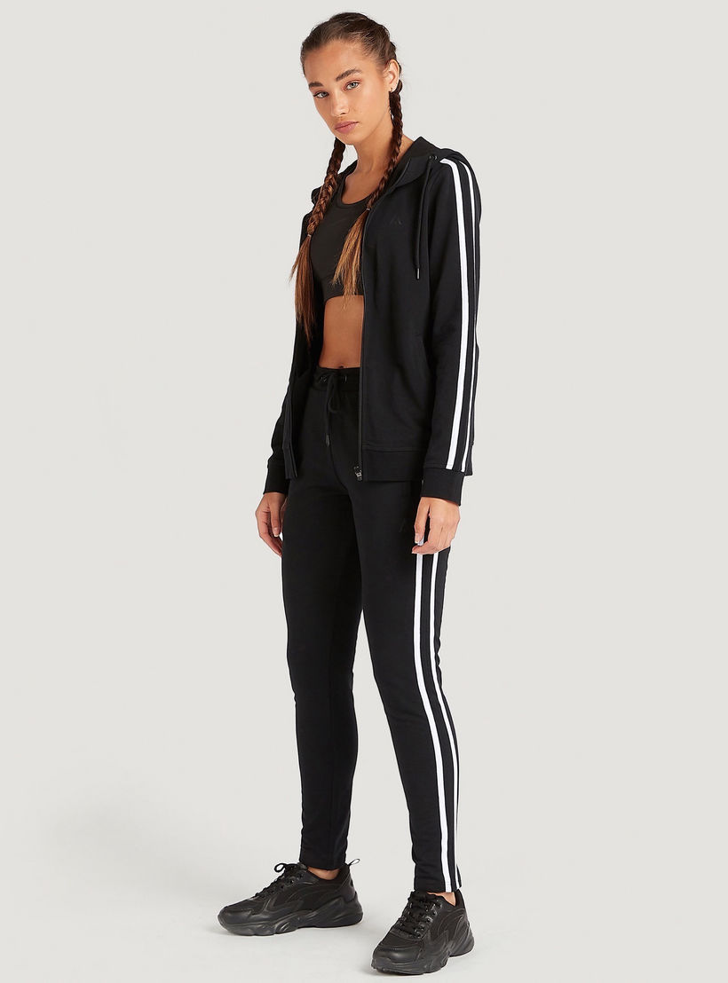 Solid Zip Through Hooded Jacket with Long Sleeves-women-clothing-sportswearandactivewear-hoodiesandsweatshirts-image-2