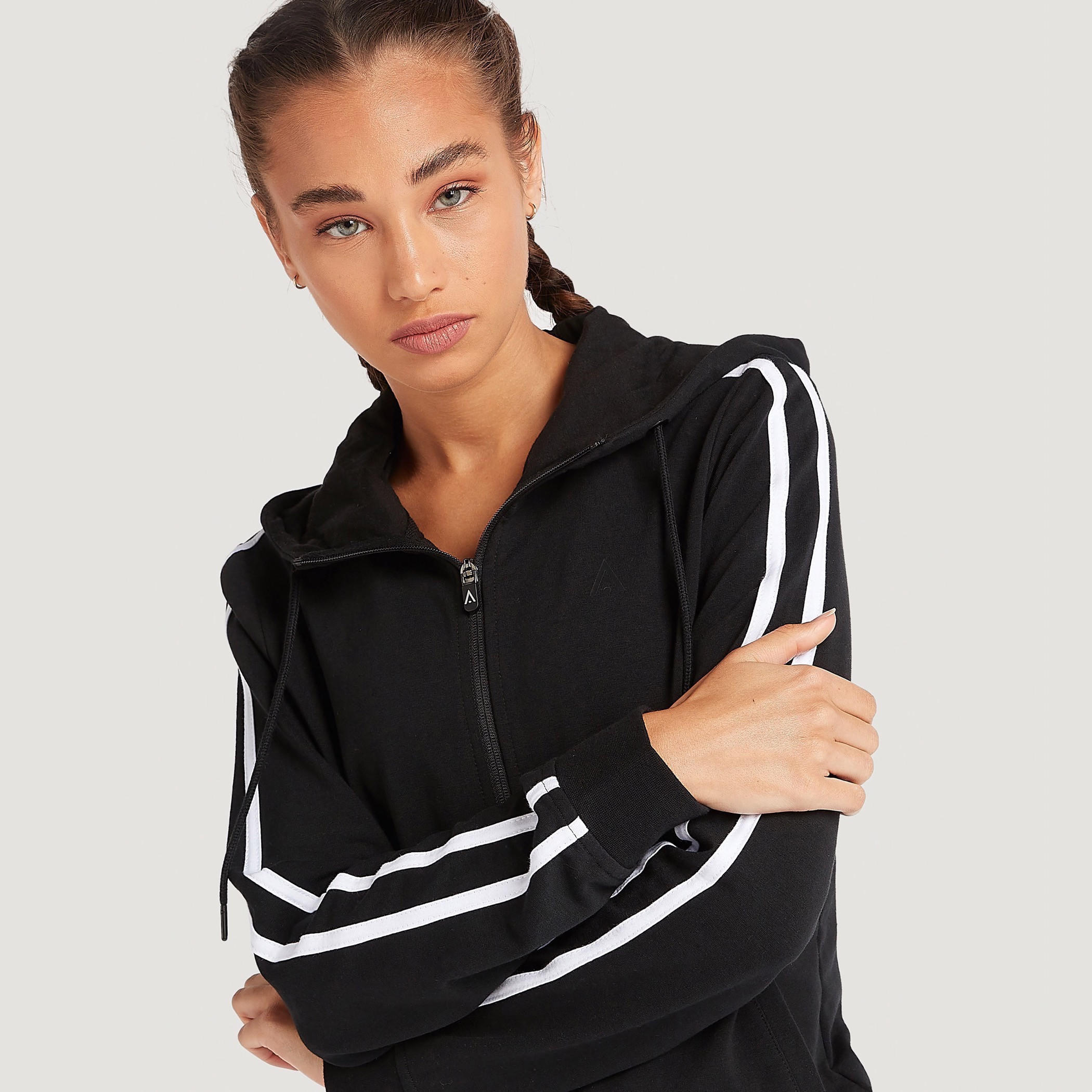 Solid Zip Through Hooded Jacket with Long Sleeves-women-clothing-sportswearandactivewear-hoodiesandsweatshirts-image-5