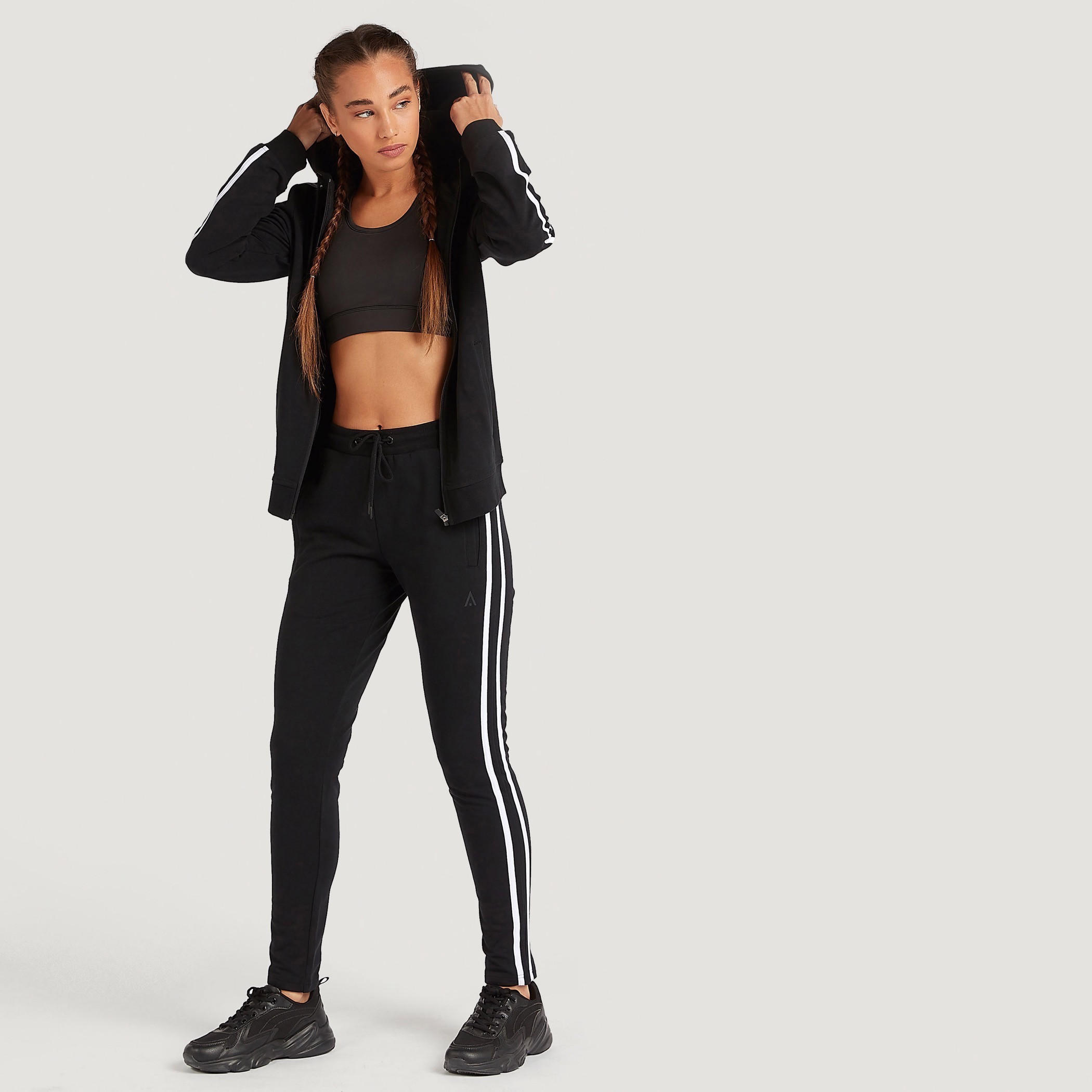 Solid Zip Through Hooded Jacket with Long Sleeves-women-clothing-sportswearandactivewear-hoodiesandsweatshirts-image-7