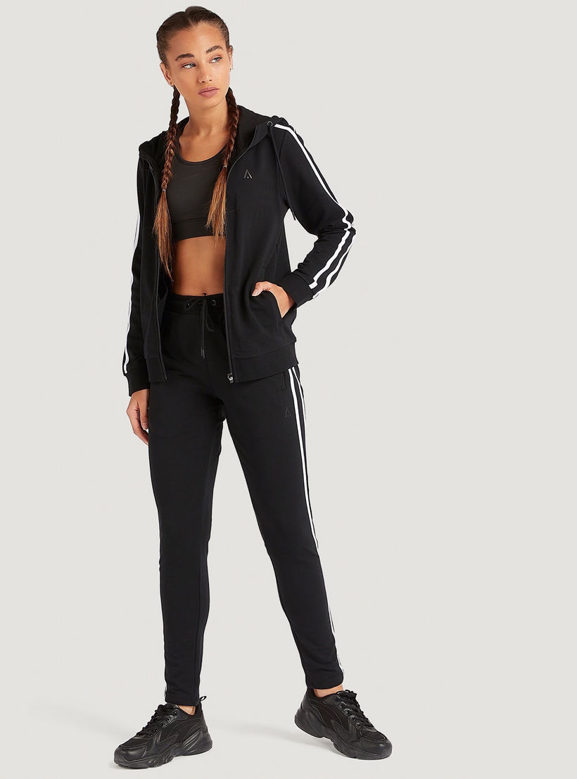 بنطلون رياضي سادة بجيوب ورباط إغلاق-women-clothing-bottoms-joggers-image-4