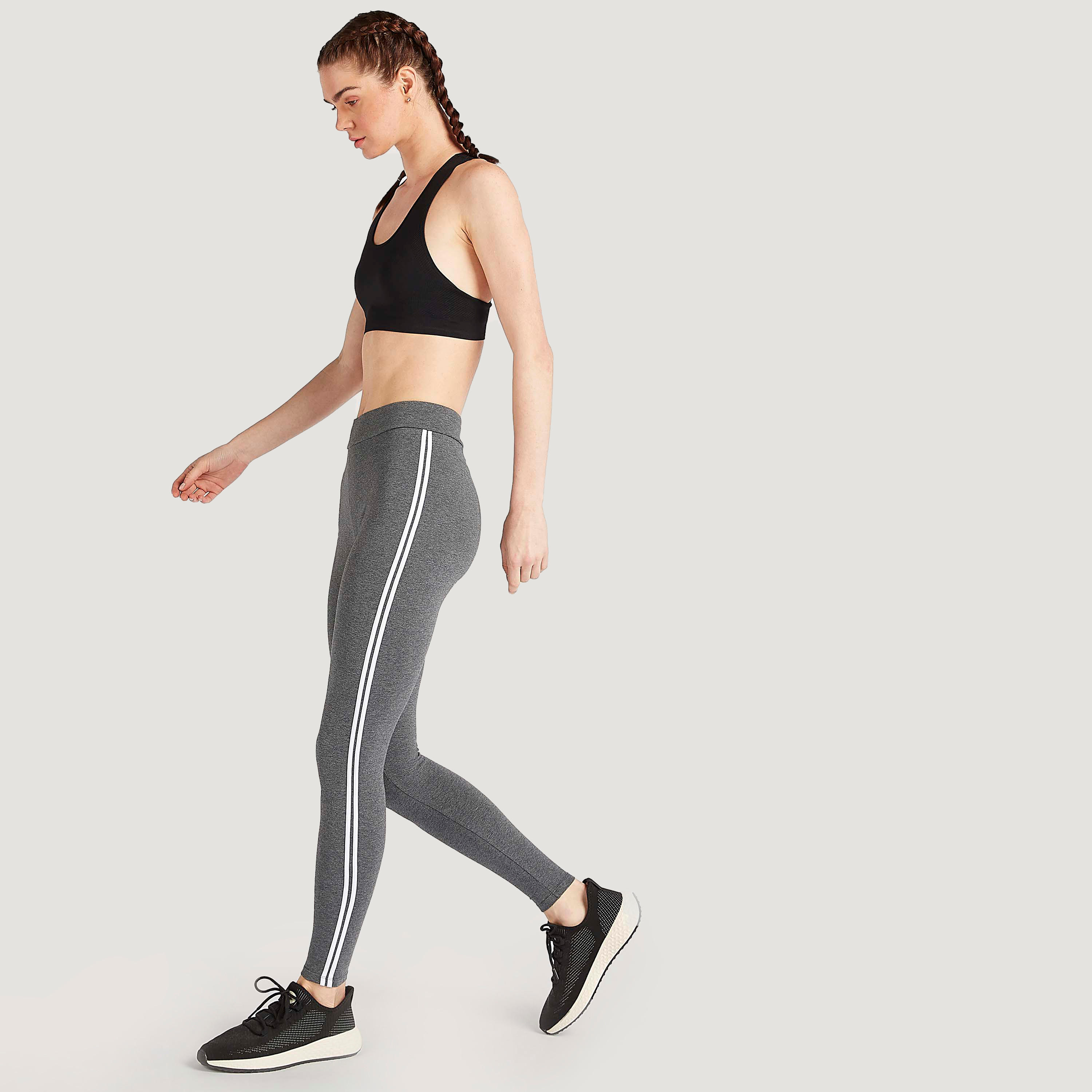 Solid Leggings with Elasticated Waistband and Tape Detail-women-clothing-bottoms-leggings-image-2