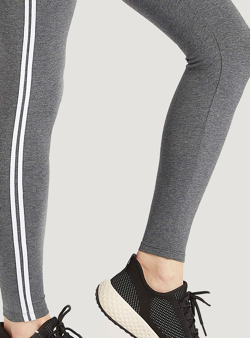 Solid Leggings with Elasticated Waistband and Tape Detail-women-clothing-bottoms-leggings-image-3