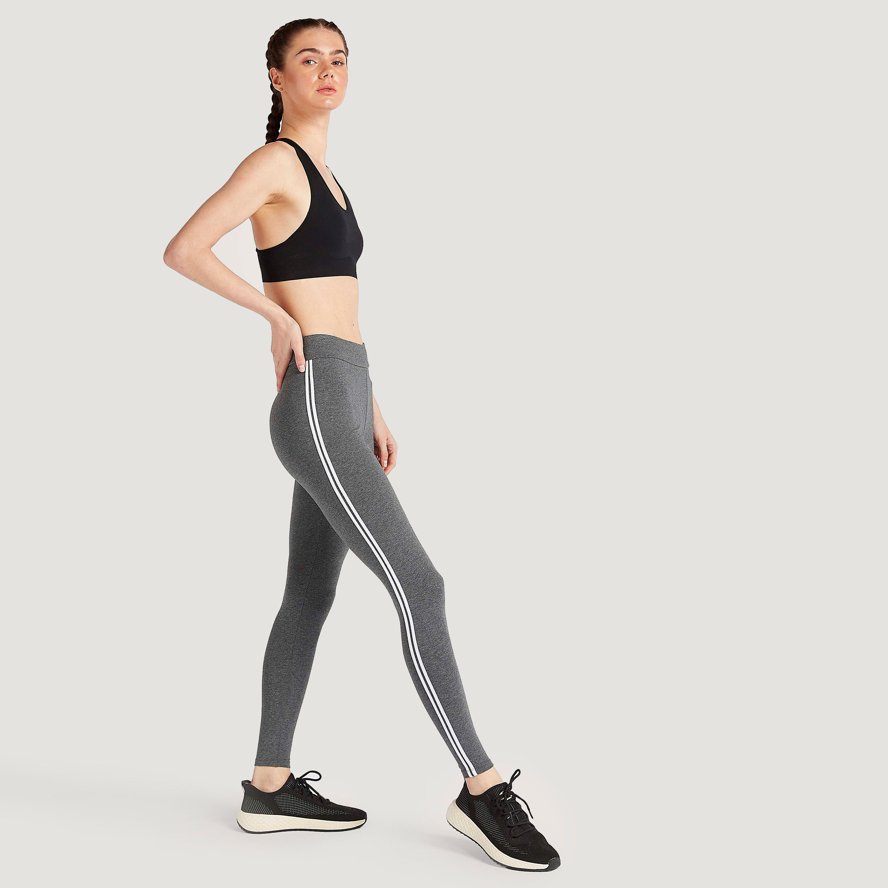 Solid Leggings with Elasticated Waistband and Tape Detail-women-clothing-bottoms-leggings-image-5