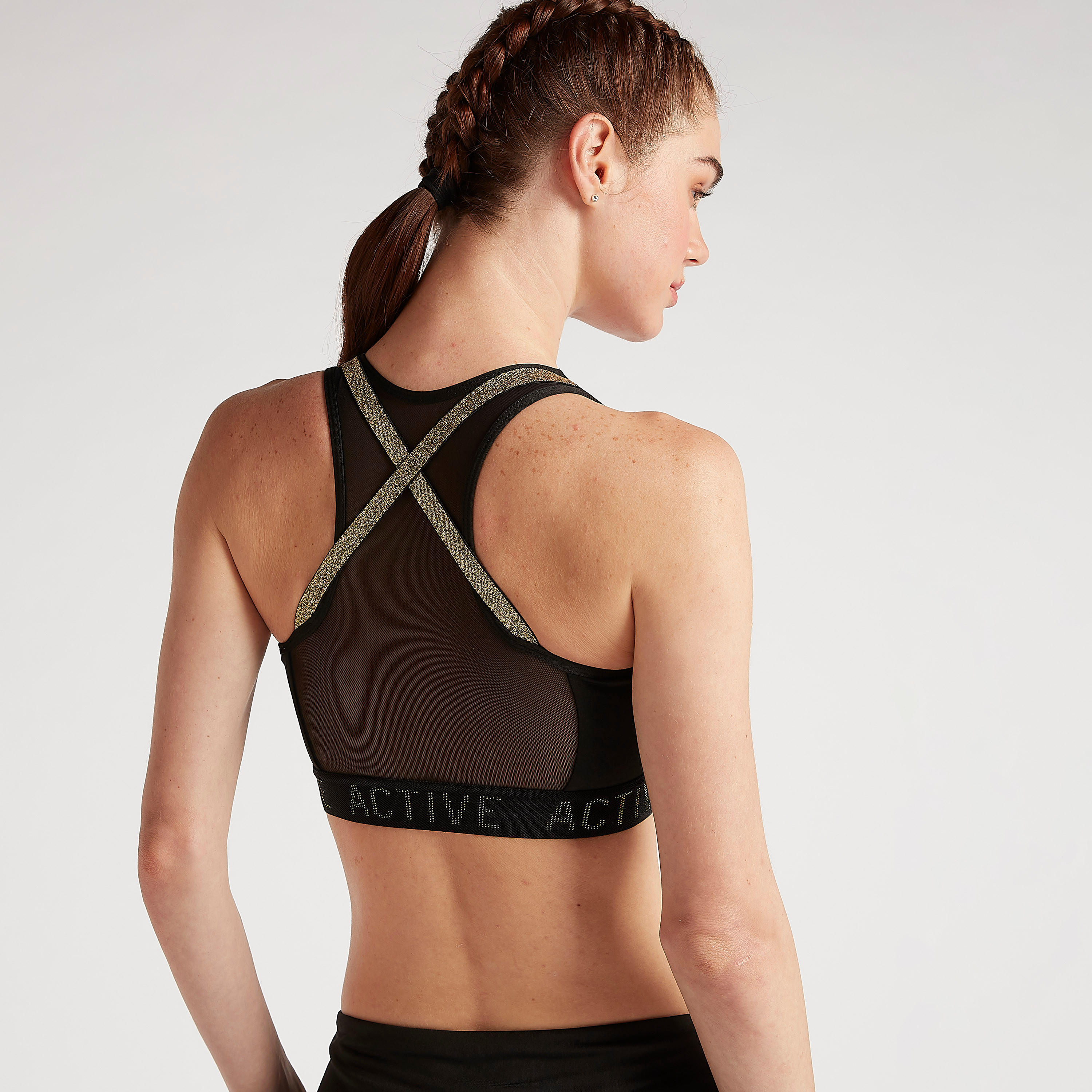 صدريّة رياضيّة بتصميم متقاطع من الخلف وأطراف بطبعات-sports-women-clothing-sportsbras-image-4