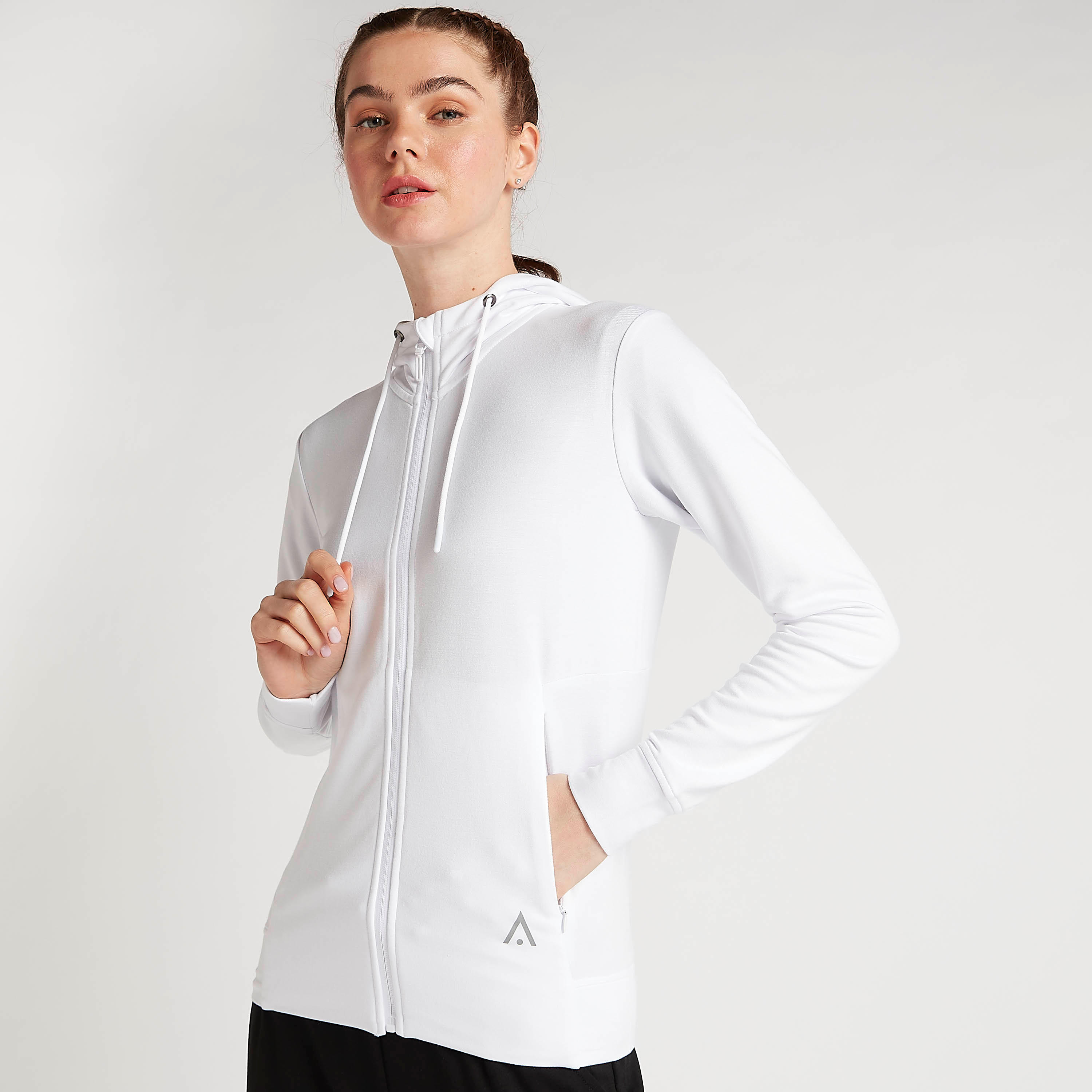 هودي سادة بسحّاب وأكمام طويلة وجيوب-women-clothing-sportswearandactivewear-hoodiesandsweatshirts-image-6