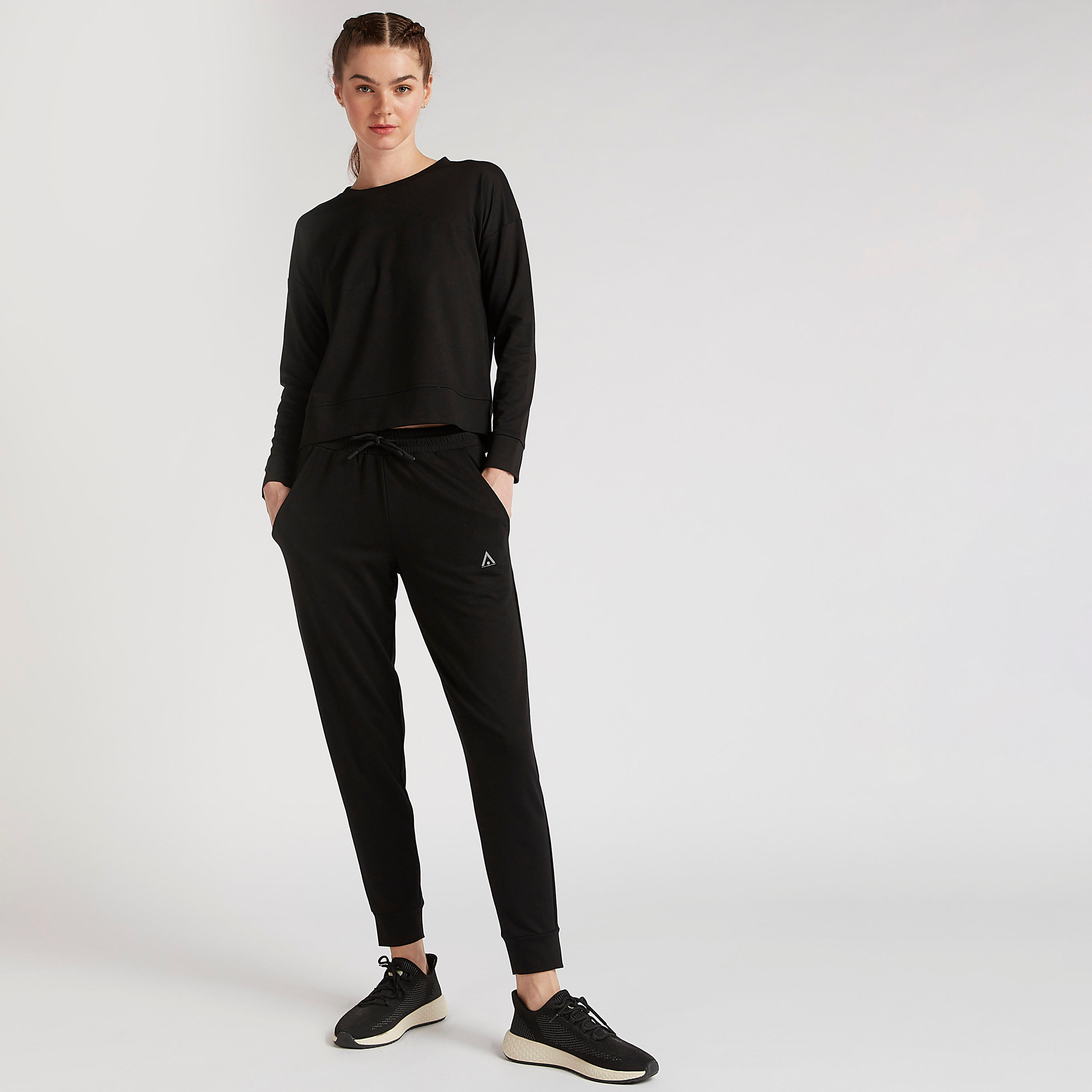 Solid Crew Neck Sweatshirt with Long Sleeves-women-clothing-sportswearandactivewear-hoodiesandsweatshirts-image-2