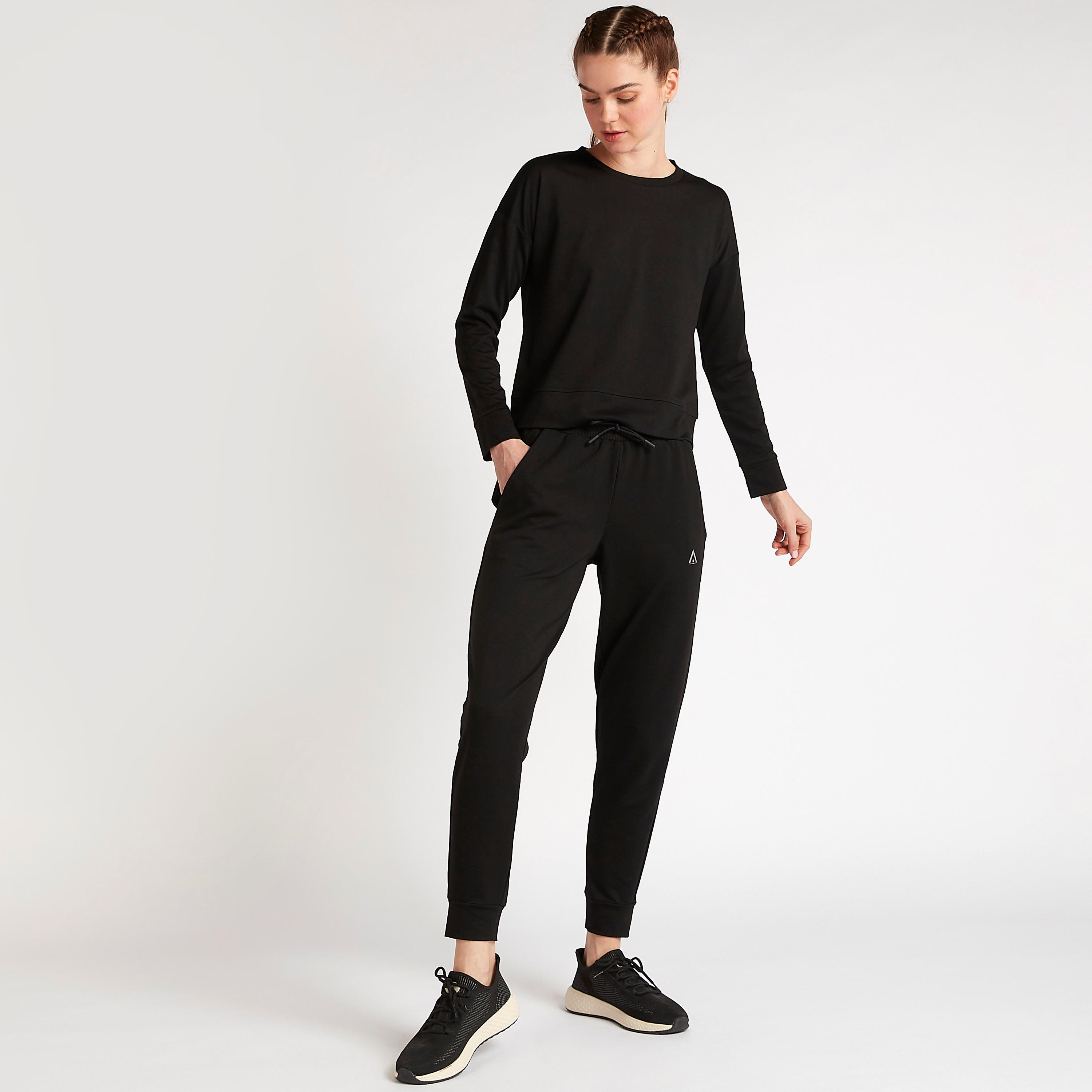 بنطلون رياضي سادة برباط إغلاق وجيوب-women-clothing-sportswearandactivewear-bottoms-image-5