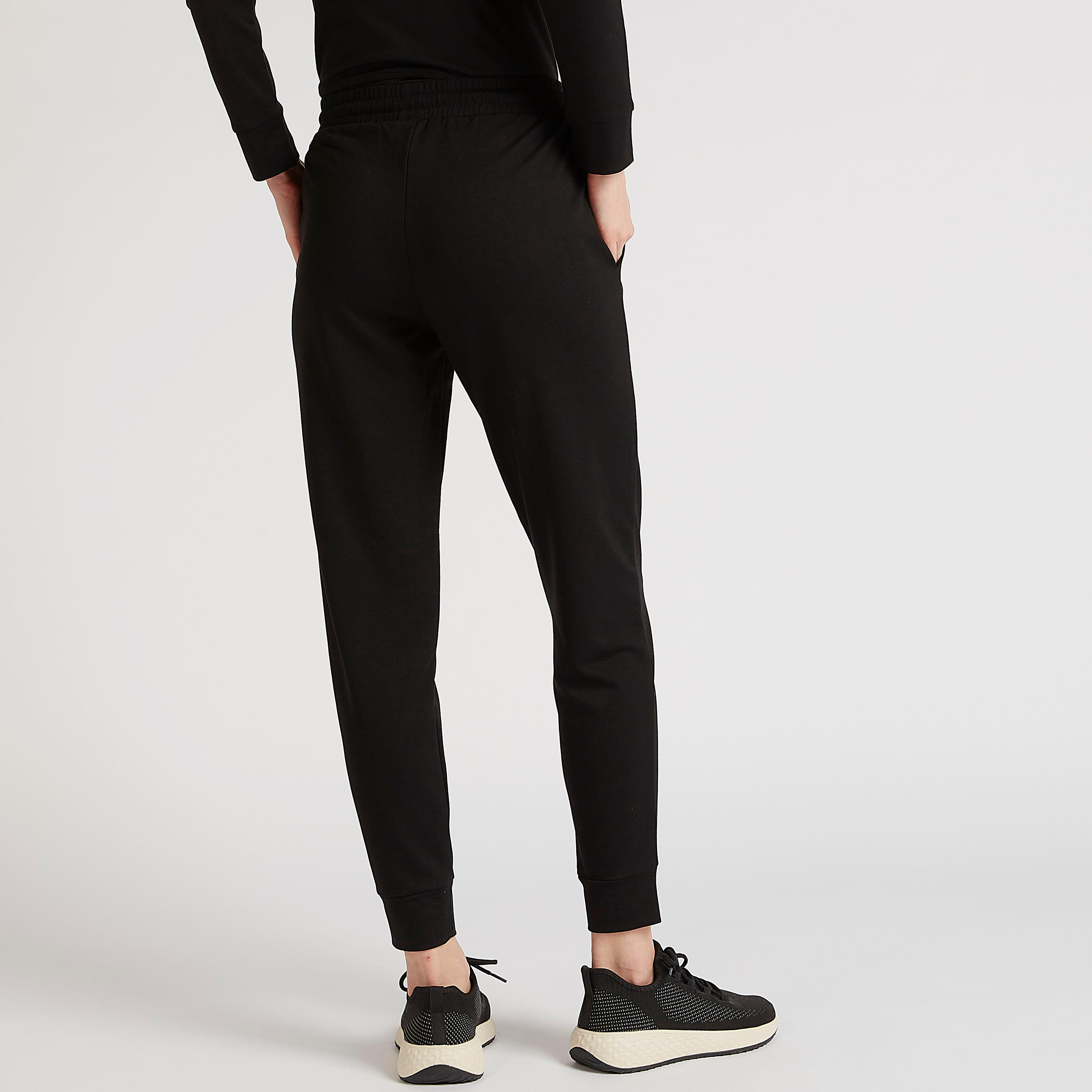 بنطلون رياضي سادة برباط إغلاق وجيوب-women-clothing-sportswearandactivewear-bottoms-image-2