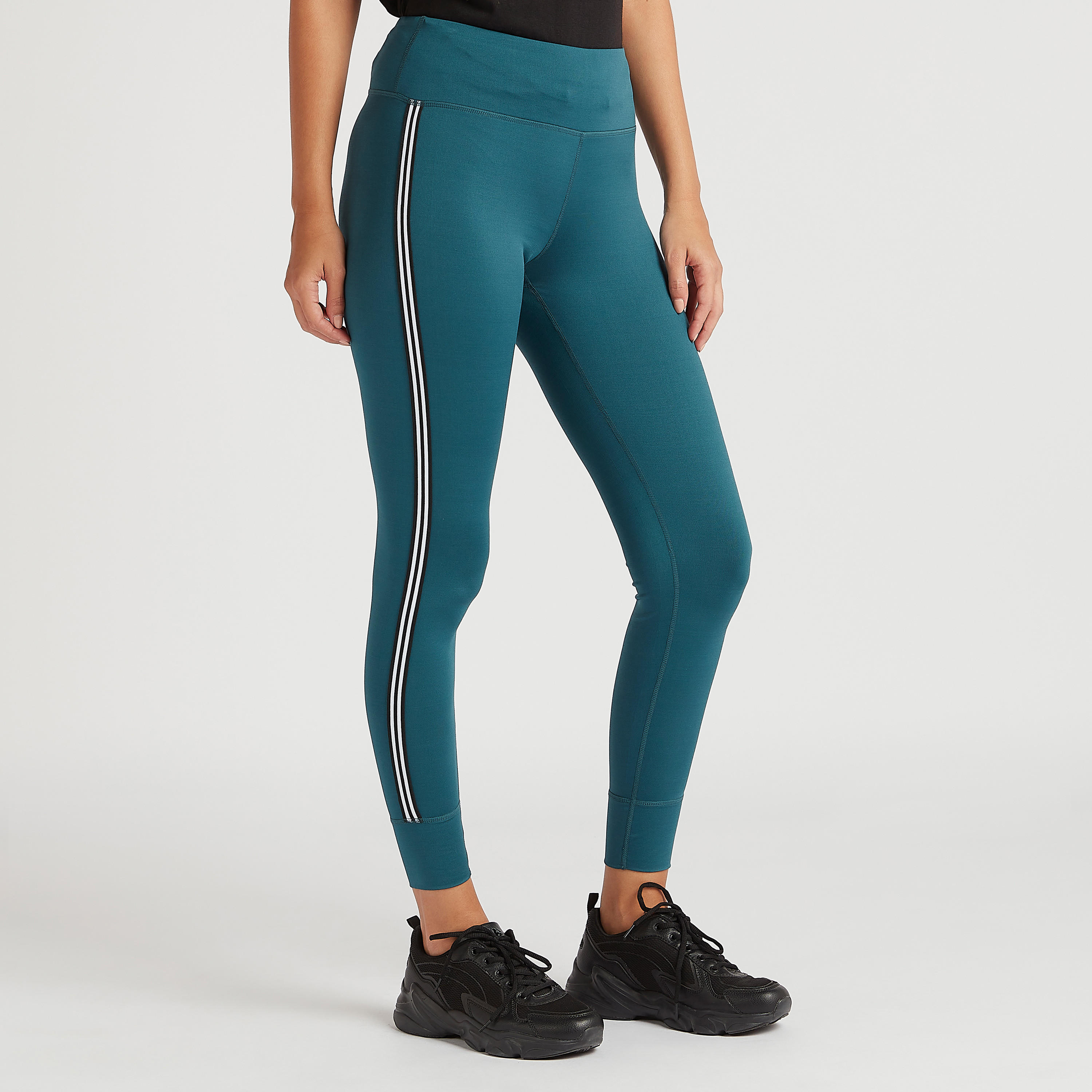 Solid Leggings with Tie Ups and Zipper Pocket-women-clothing-bottoms-leggings-image-1