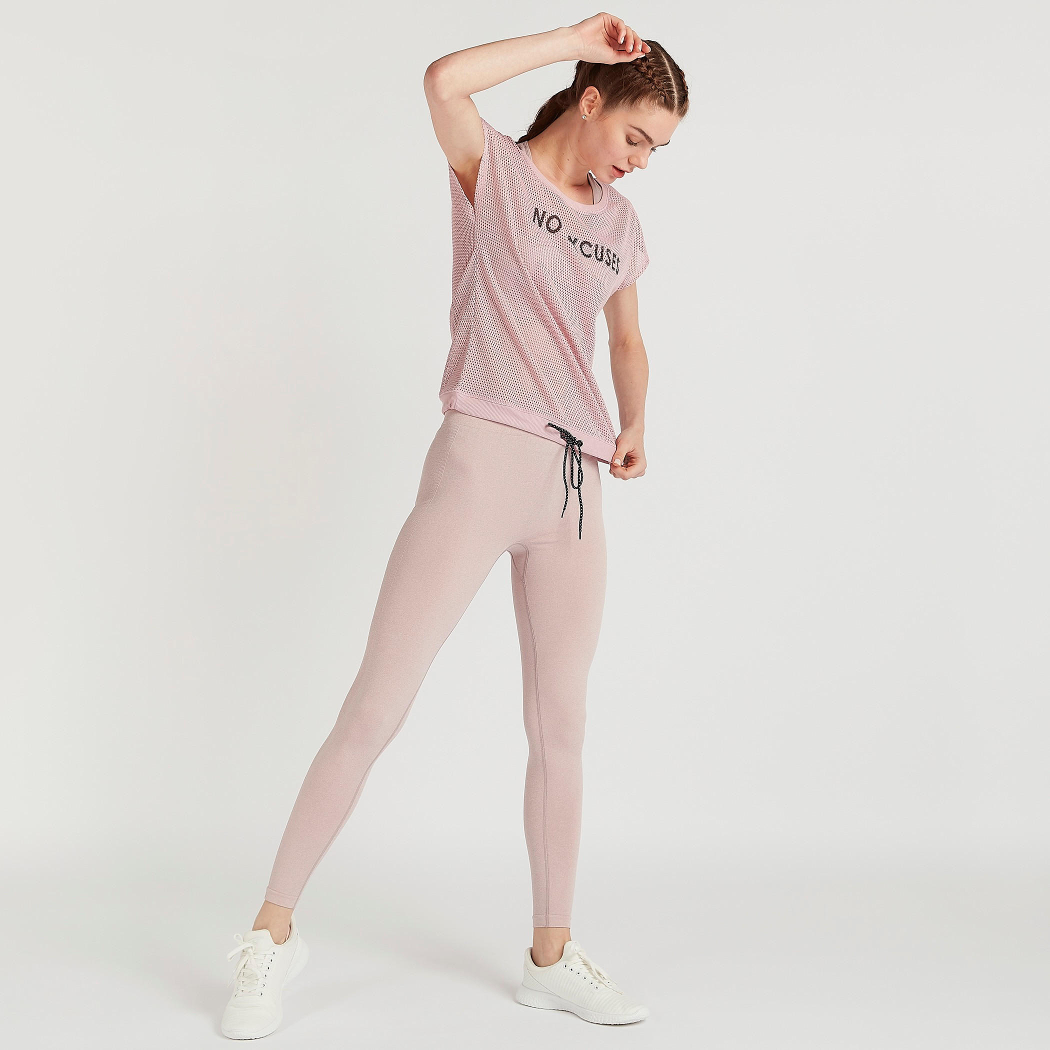 Printed Mesh T-shirt with Cap Sleeves and Round Neck-women-clothing-sportswearandactivewear-tshirtsandvests-image-2