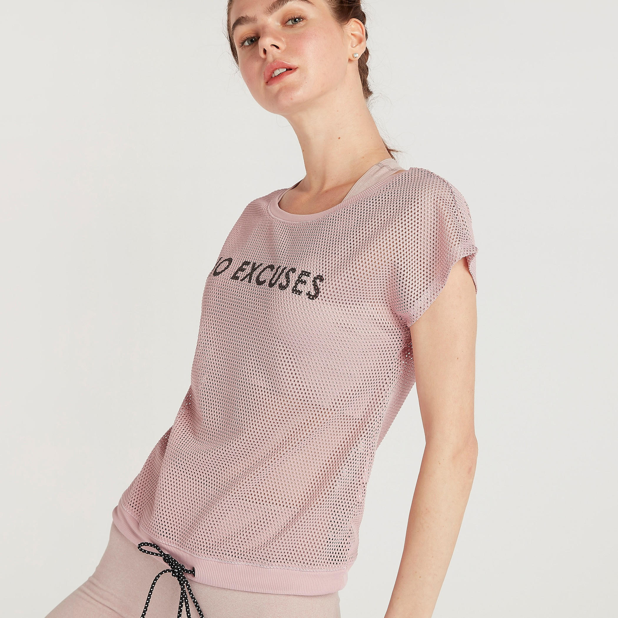 Printed Mesh T-shirt with Cap Sleeves and Round Neck-women-clothing-sportswearandactivewear-tshirtsandvests-image-5