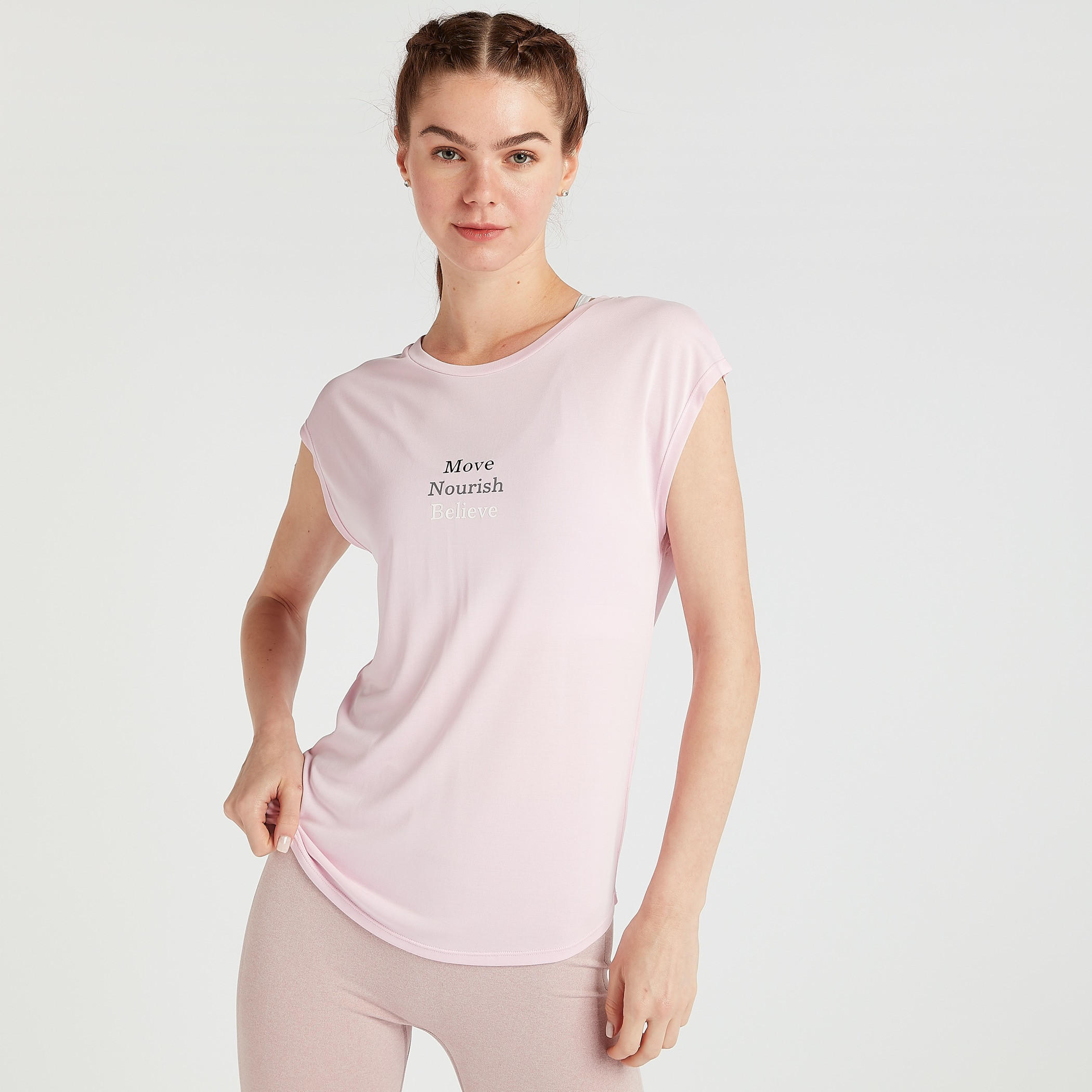 Printed T-shirt with Cap Sleeves-women-clothing-sportswearandactivewear-tshirtsandvests-image-1