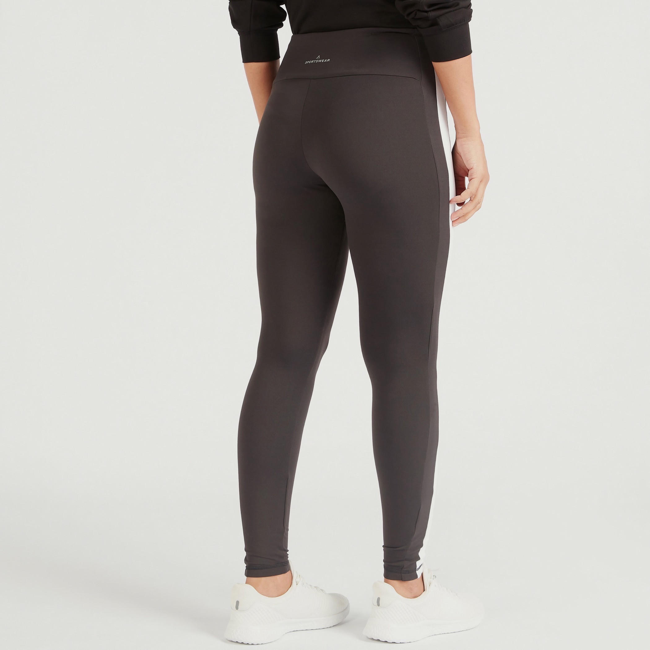 بنطلون ليقنز سادة بخصر مطاطي وتفاصيل شريطة-women-clothing-bottoms-leggings-image-4