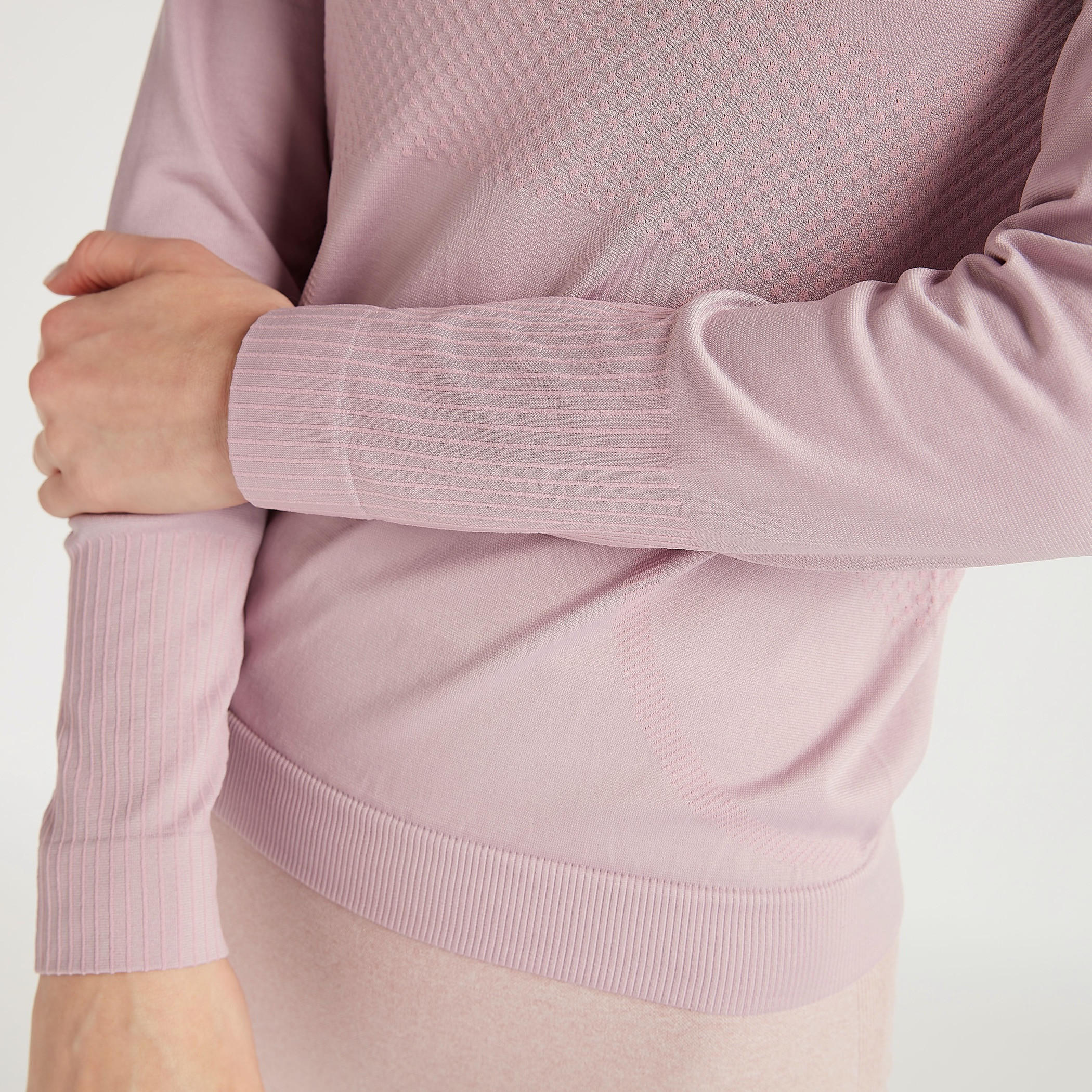 Textured T-shirt with Long Sleeves and Round Neck-women-clothing-sportswearandactivewear-tshirtsandvests-image-6