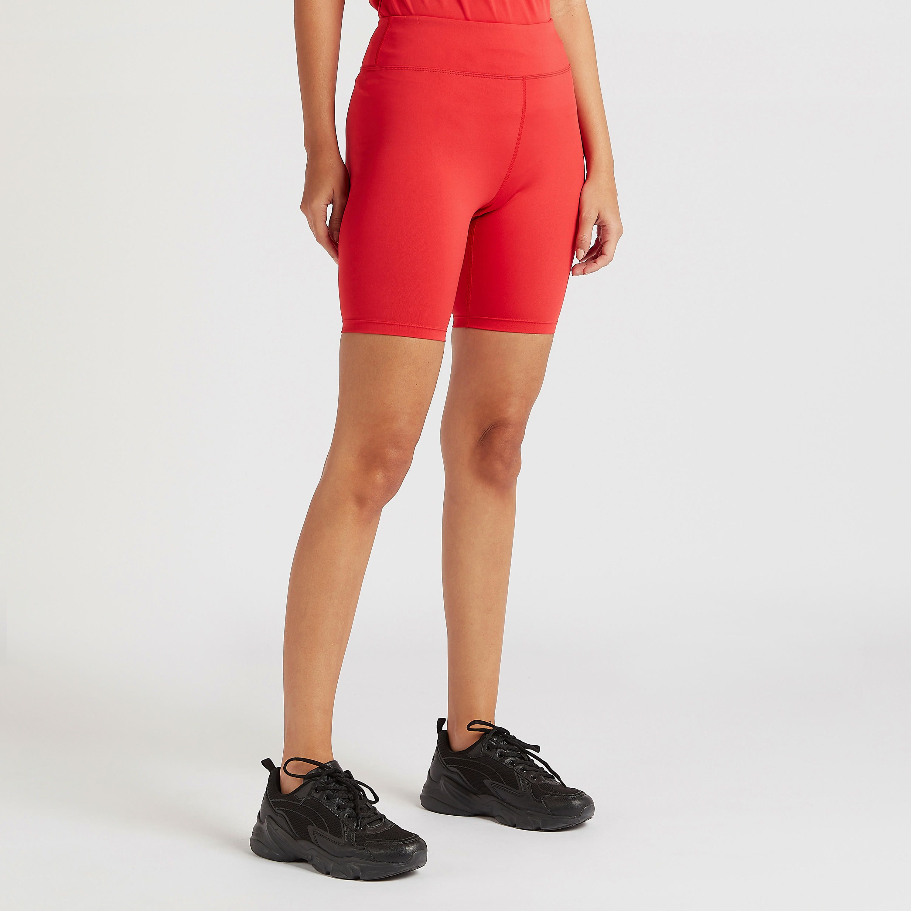 Plain Shorts with Elasticised Waistband-women-clothing-bottoms-leggings-image-1