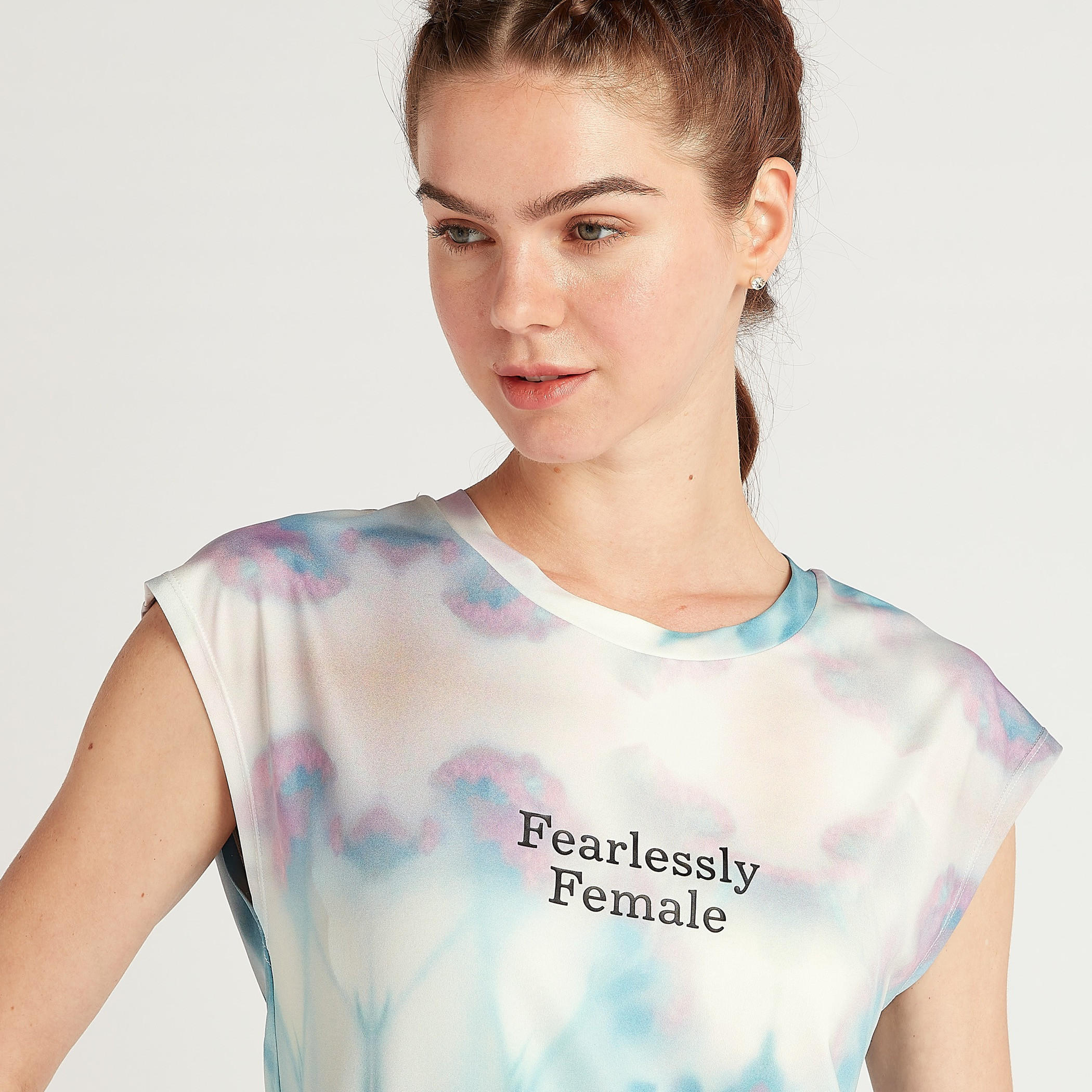 Printed T-shirt with Cap Sleeves-women-clothing-tshirts-image-3
