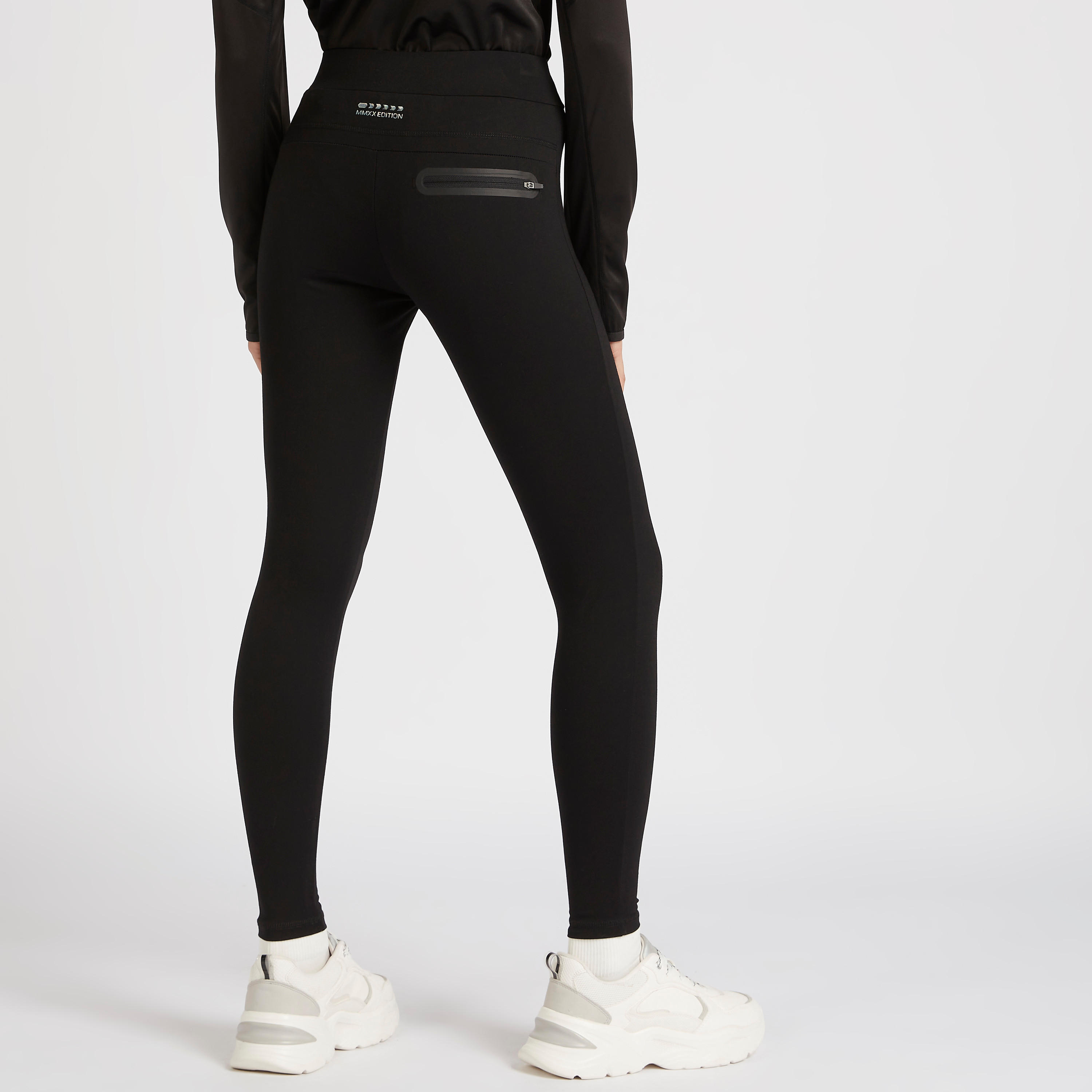بنطلون ليقنز سادة بخصر مطّاطي وجيوب بسحّاب-women-clothing-bottoms-leggings-image-2