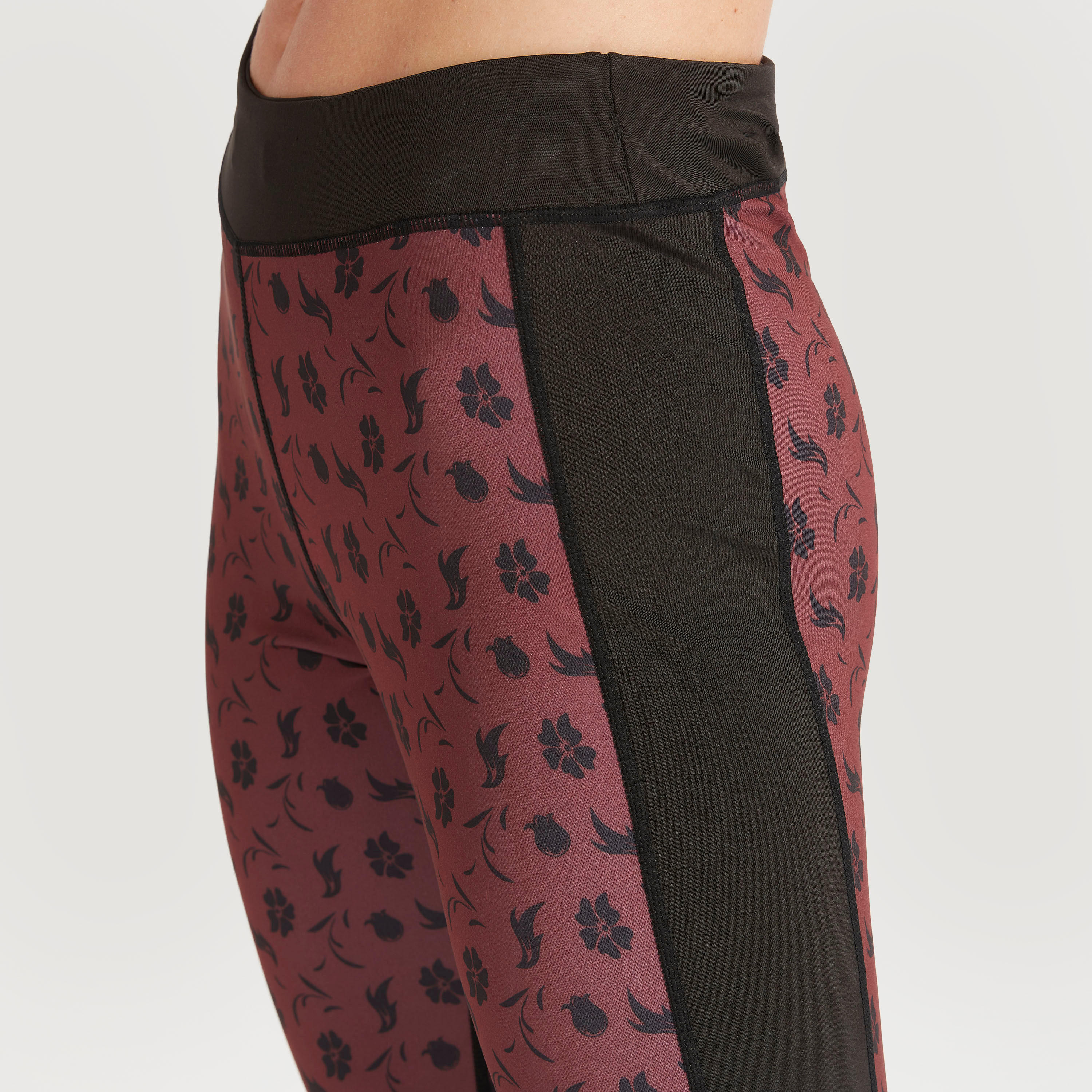 بنطلون ليقنز بطبعات أزهار وألواح جانبيّة متباينة وخصر مطّاطي-women-clothing-bottoms-leggings-image-3