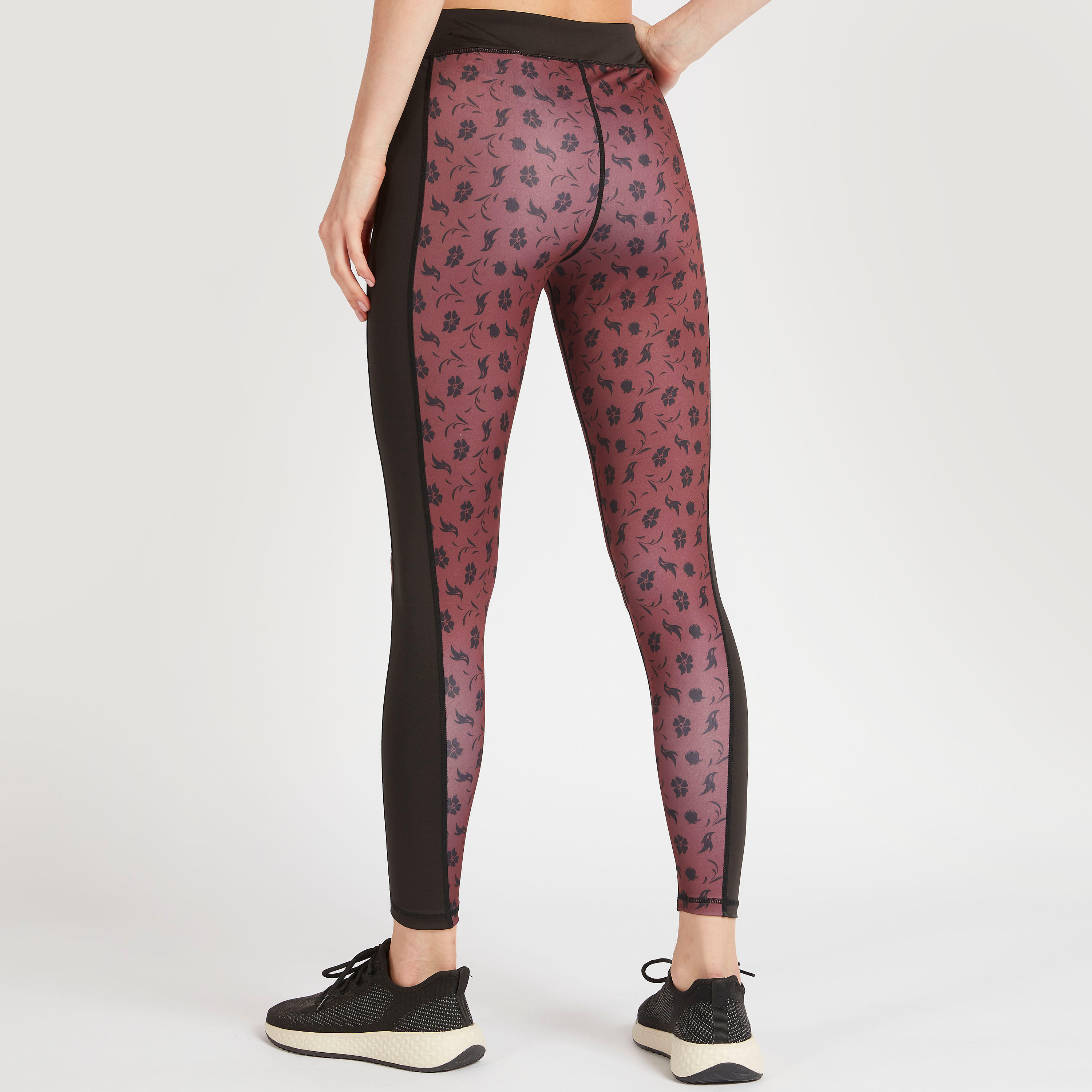 بنطلون ليقنز بطبعات أزهار وألواح جانبيّة متباينة وخصر مطّاطي-women-clothing-bottoms-leggings-image-4