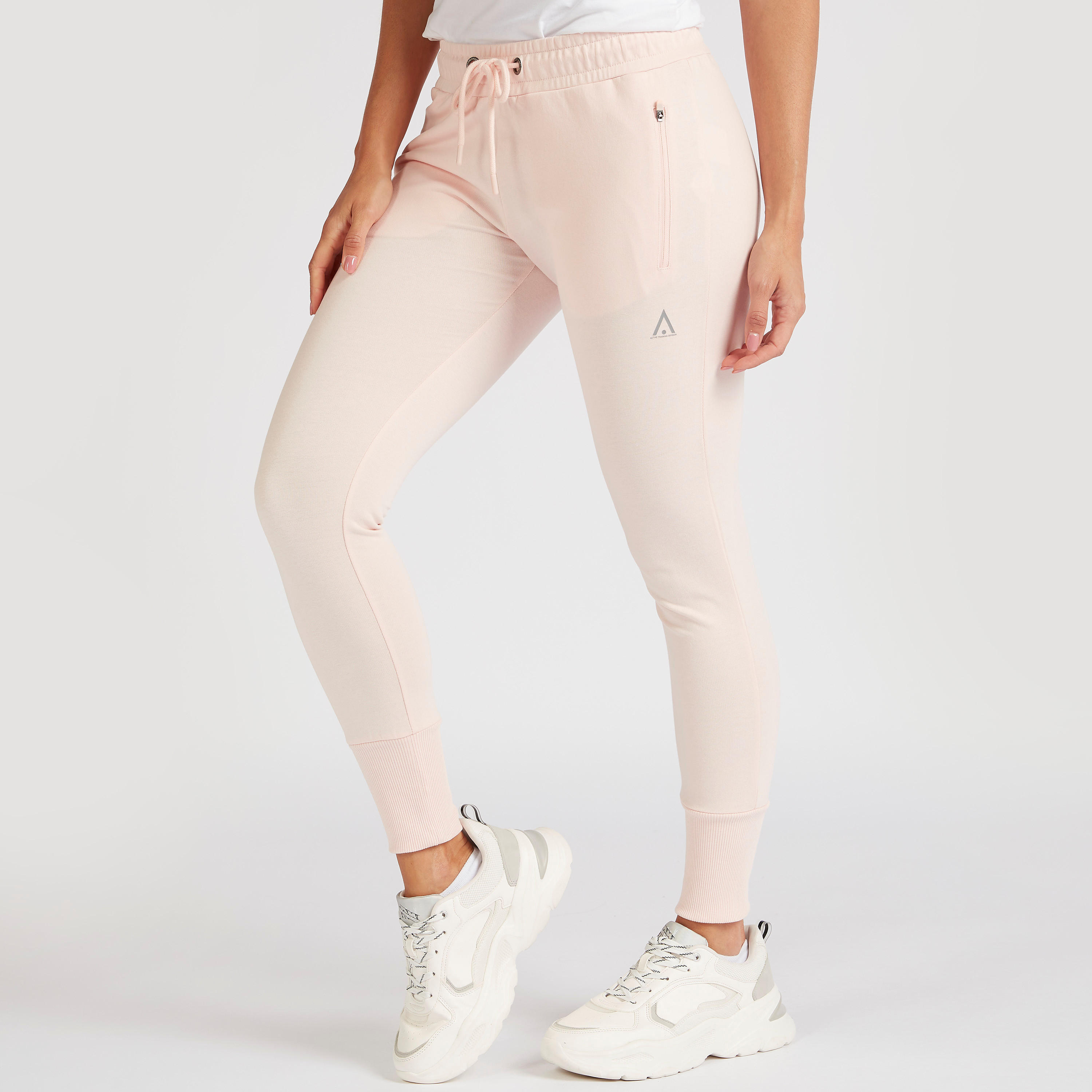 بنطلون رياضي سادة برباط إغلاق وجيوب بسحّاب-women-clothing-sportswearandactivewear-bottoms-image-4