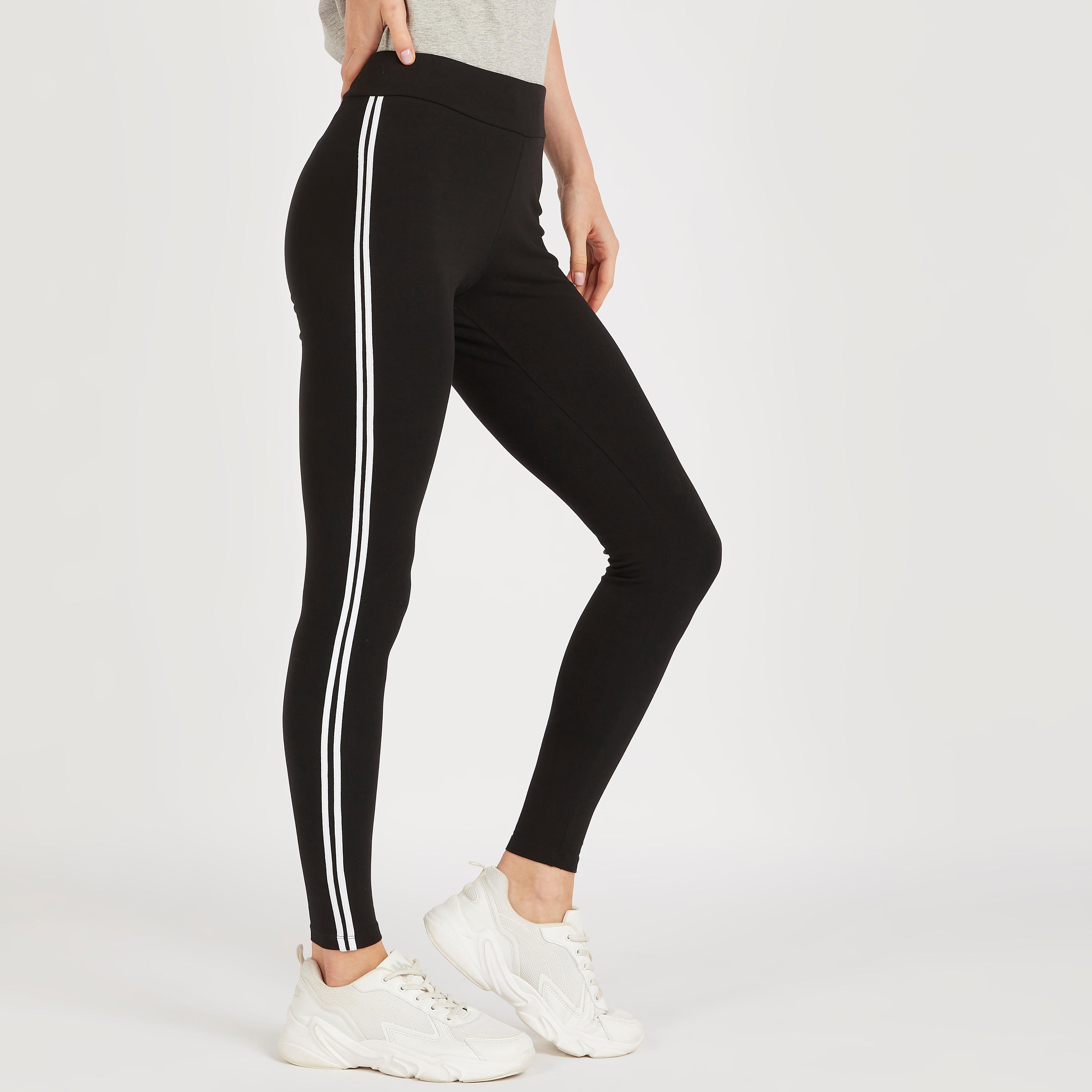 Solid Leggings with Elasticated Waistband-women-clothing-bottoms-leggings-image-5