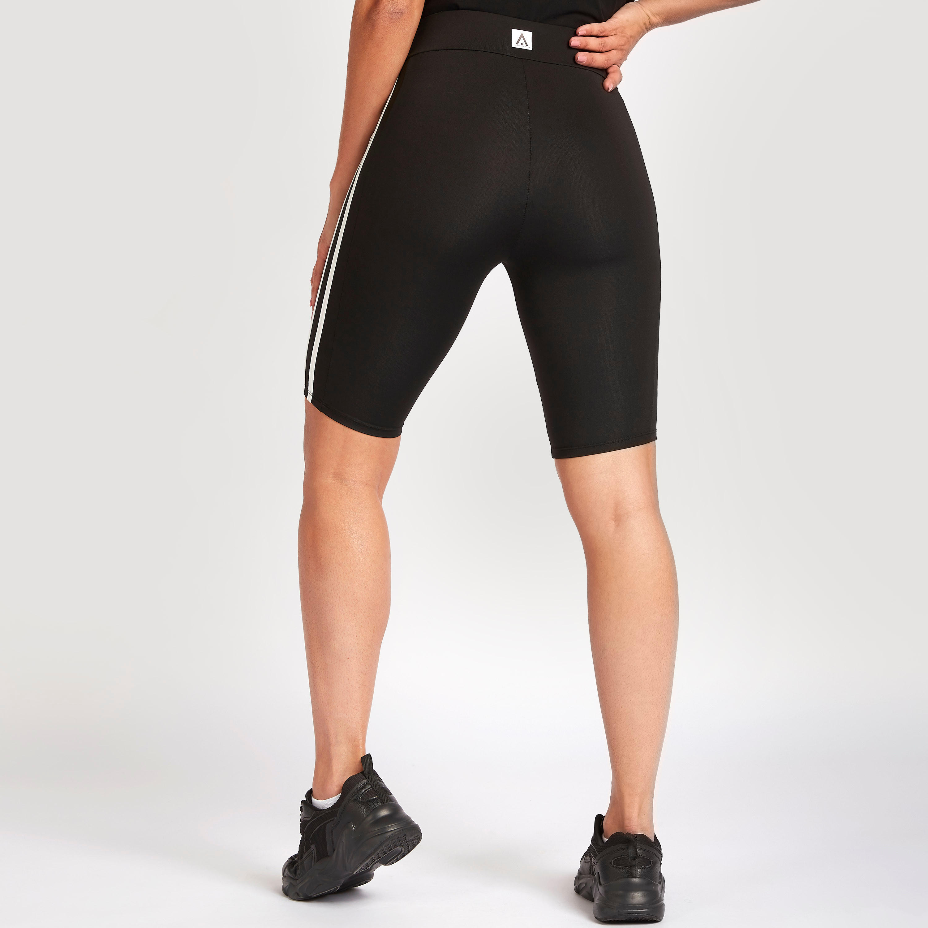 Solid Cycling Shorts with Elasticised Waistband-women-clothing-bottoms-shorts-image-4