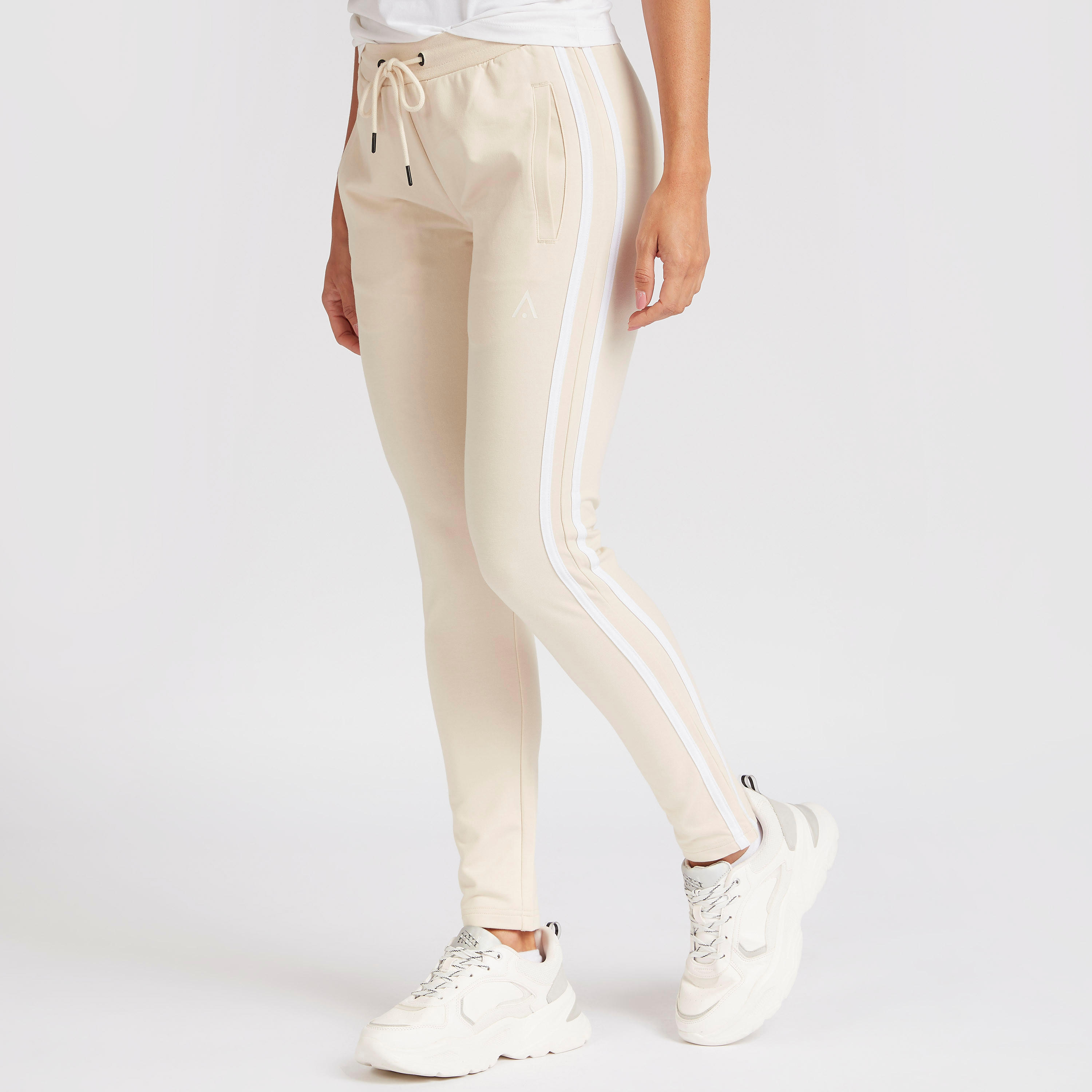 Solid Track Pants with Drawstring Closure and Tape Detail-women-clothing-bottoms-joggers-image-1