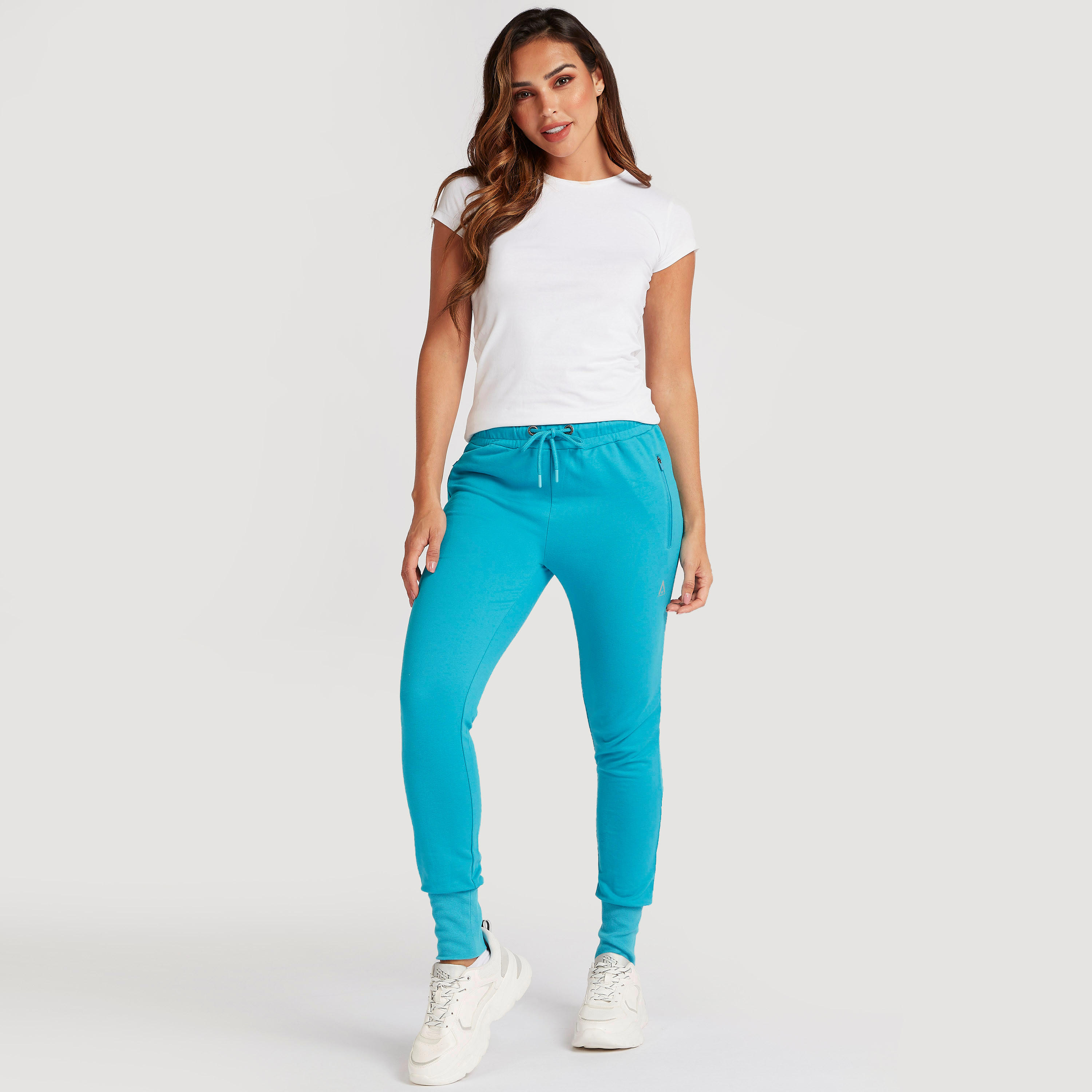 بنطلون رياضي سادة برباط إغلاق وجيوب-women-clothing-bottoms-joggers-image-3