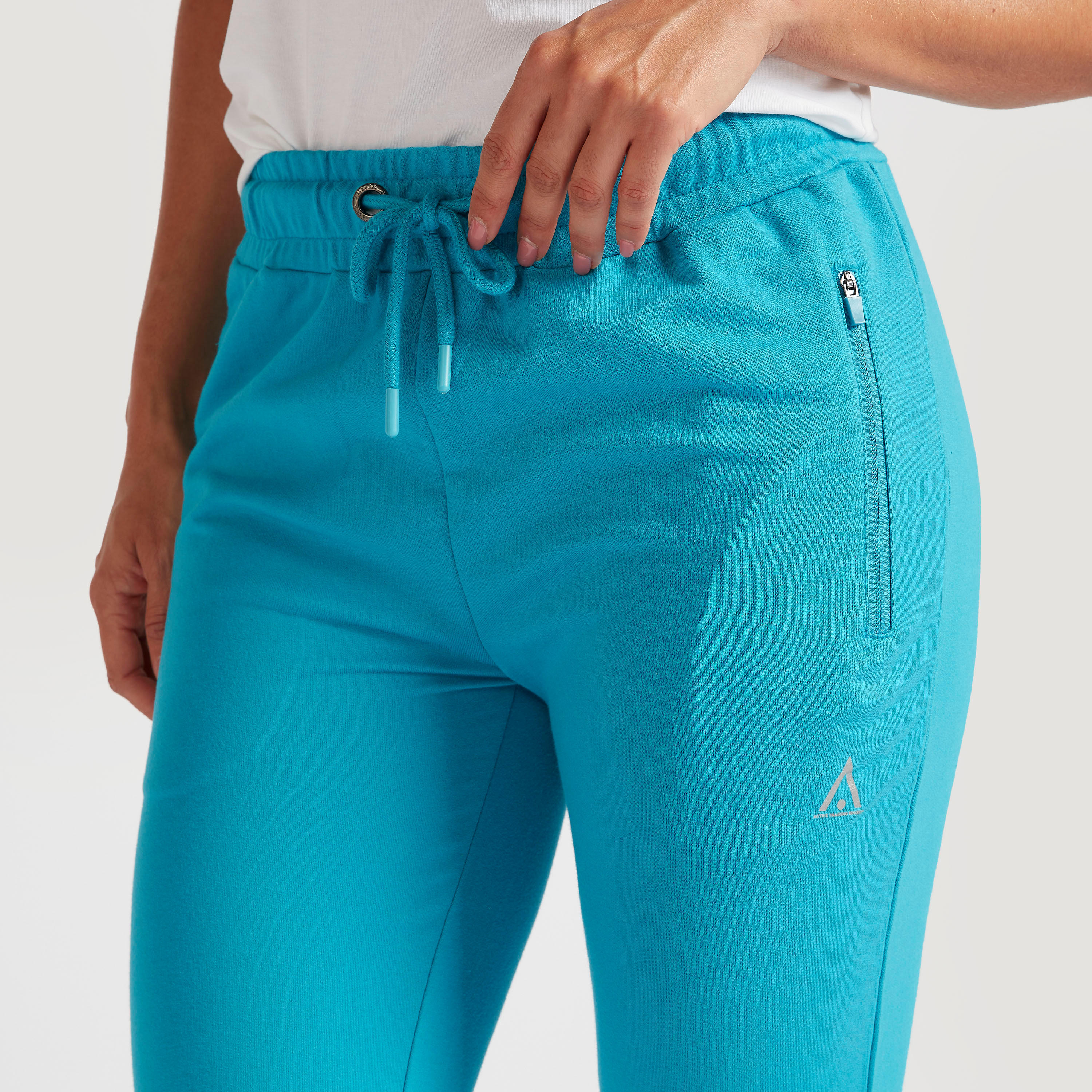 بنطلون رياضي سادة برباط إغلاق وجيوب-women-clothing-bottoms-joggers-image-2