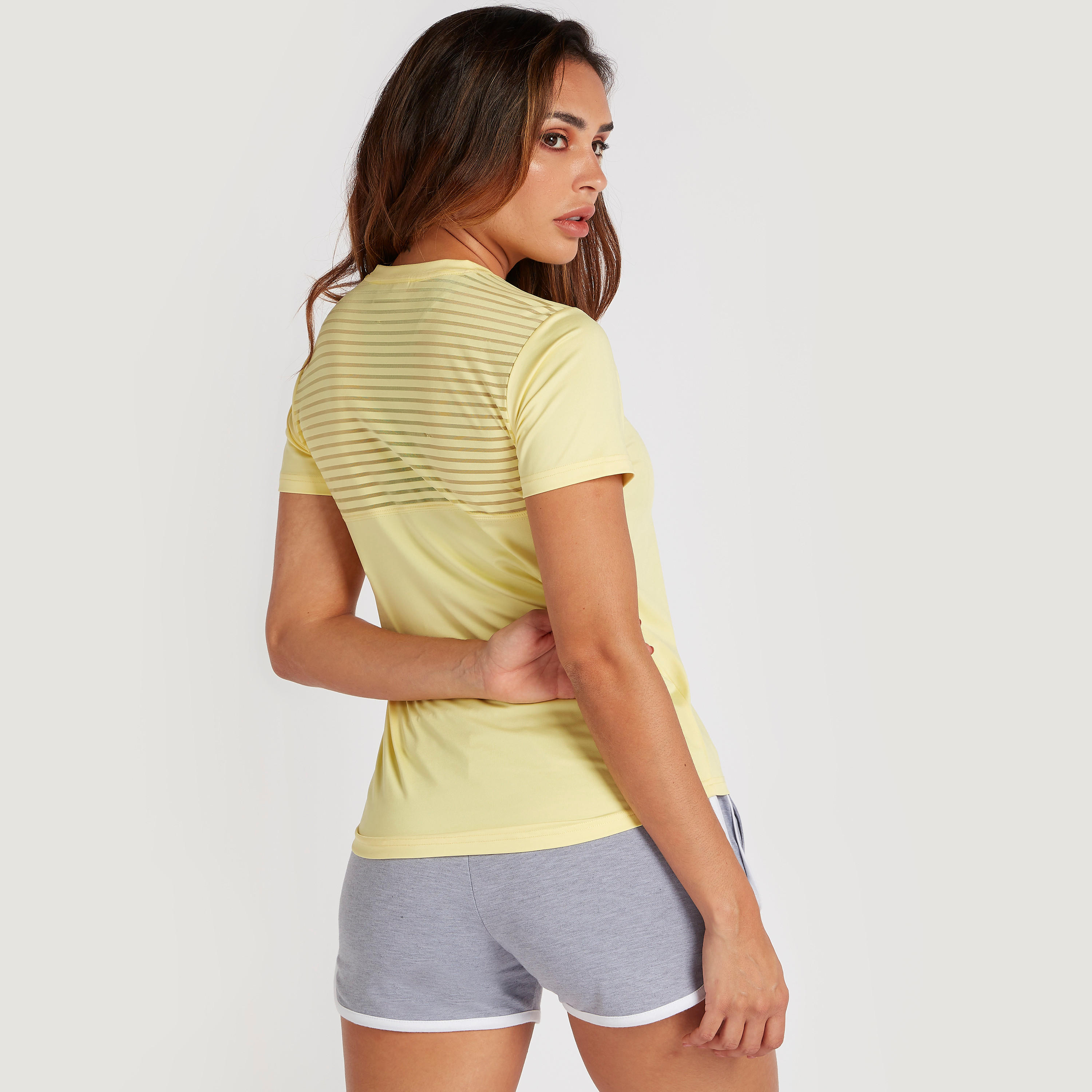 تيشيرت سادة بياقة ضيّقة وأكمام قصيرة-women-clothing-sportswearandactivewear-tshirtsandvests-image-1