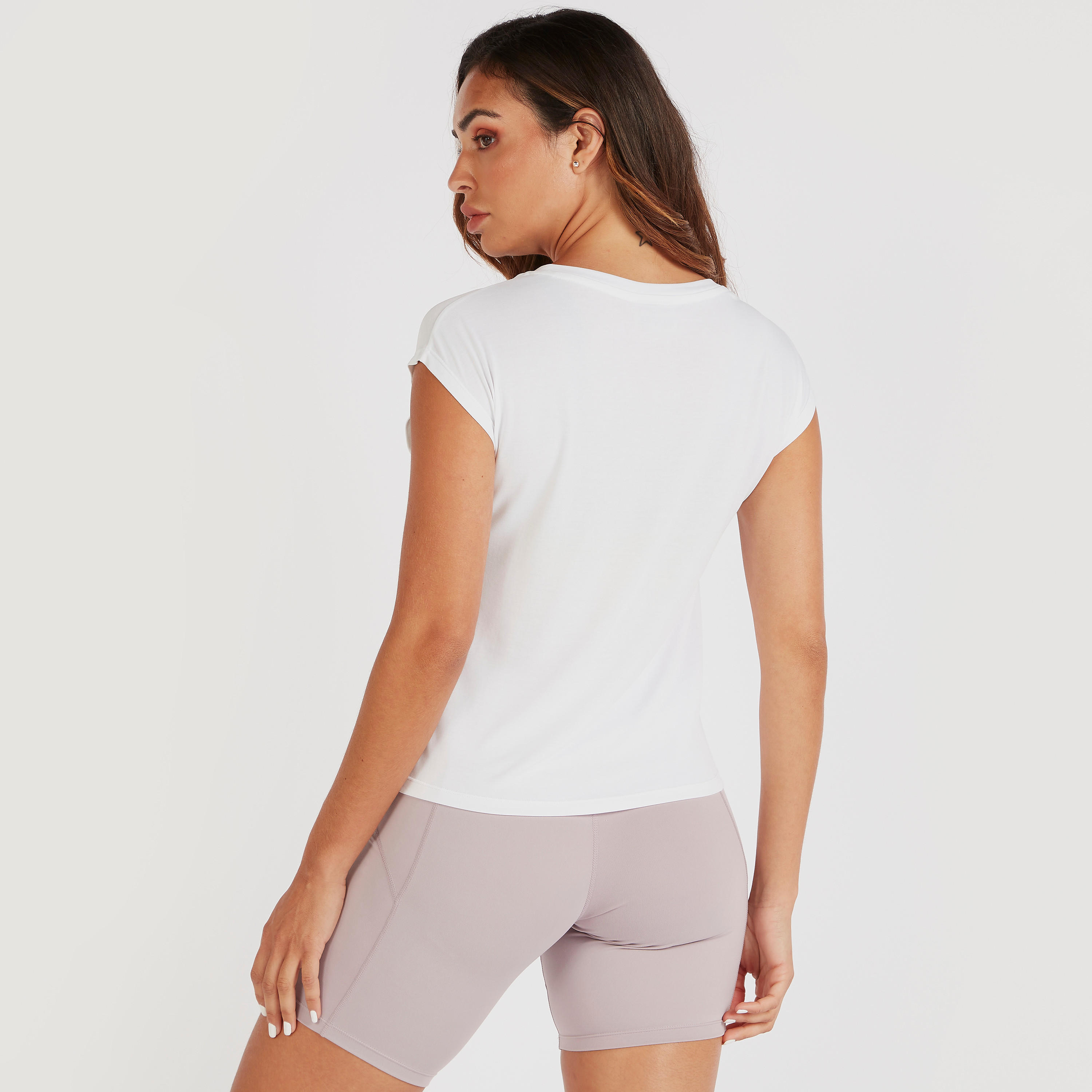 Slogan Print T-shirt with Round Neck and Cap Sleeves-women-clothing-sportswearandactivewear-tshirtsandvests-image-4