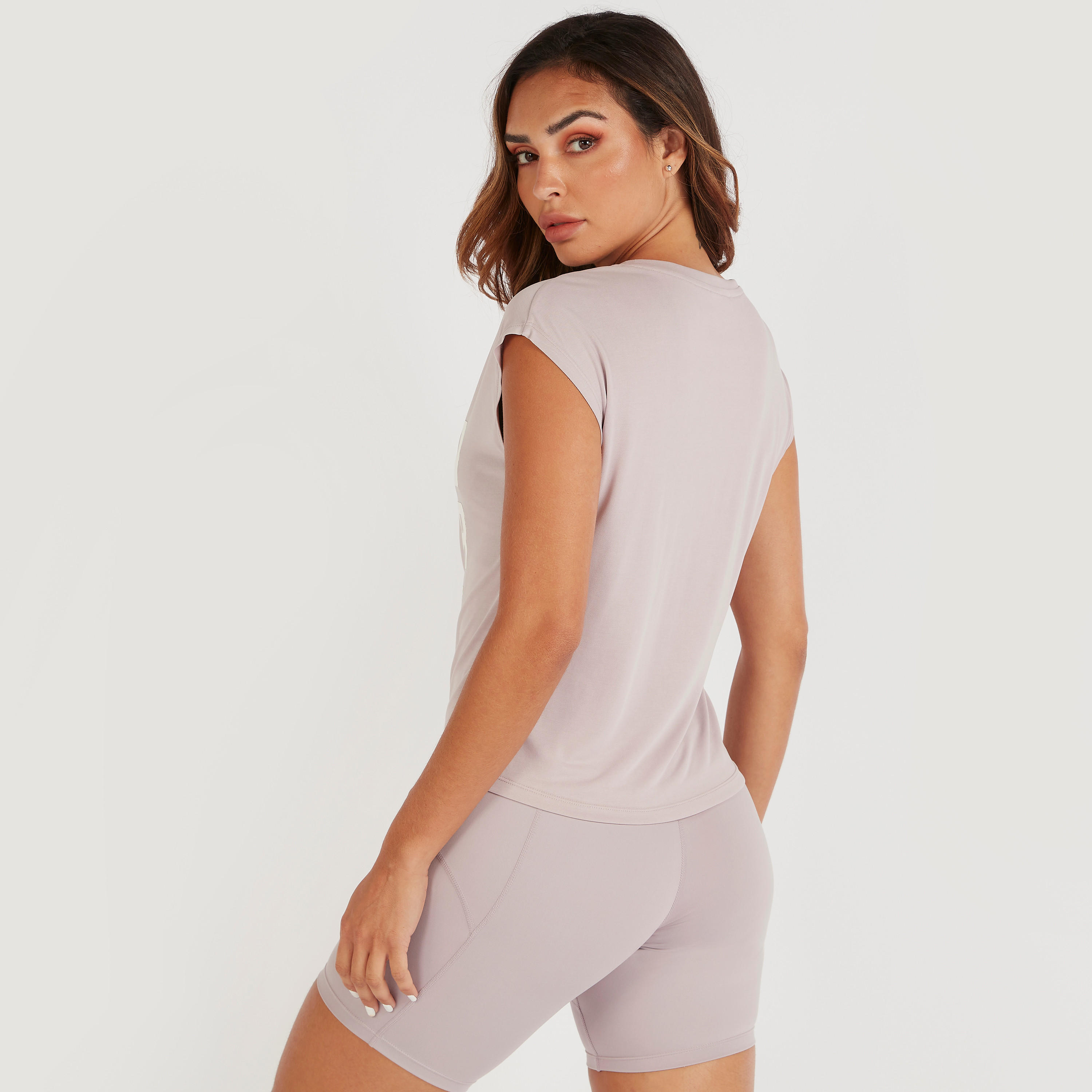 Slogan Print T-shirt with Round Neck and Cap Sleeves-women-clothing-sportswearandactivewear-tshirtsandvests-image-4
