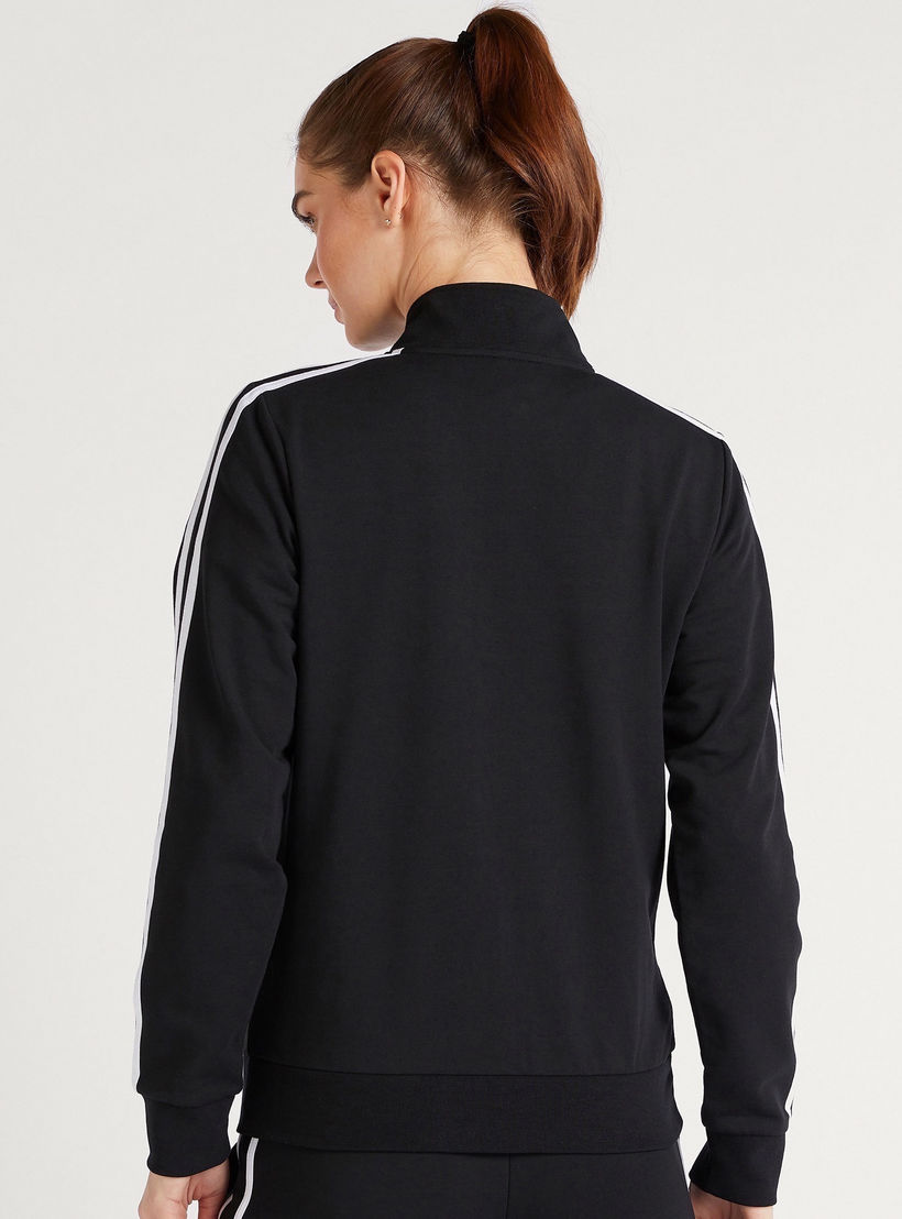 Solid Zip Through Jacket with Side Tape Detail and Long Sleeves-women-clothing-sportswearandactivewear-coatsandjackets-jackets-image-4