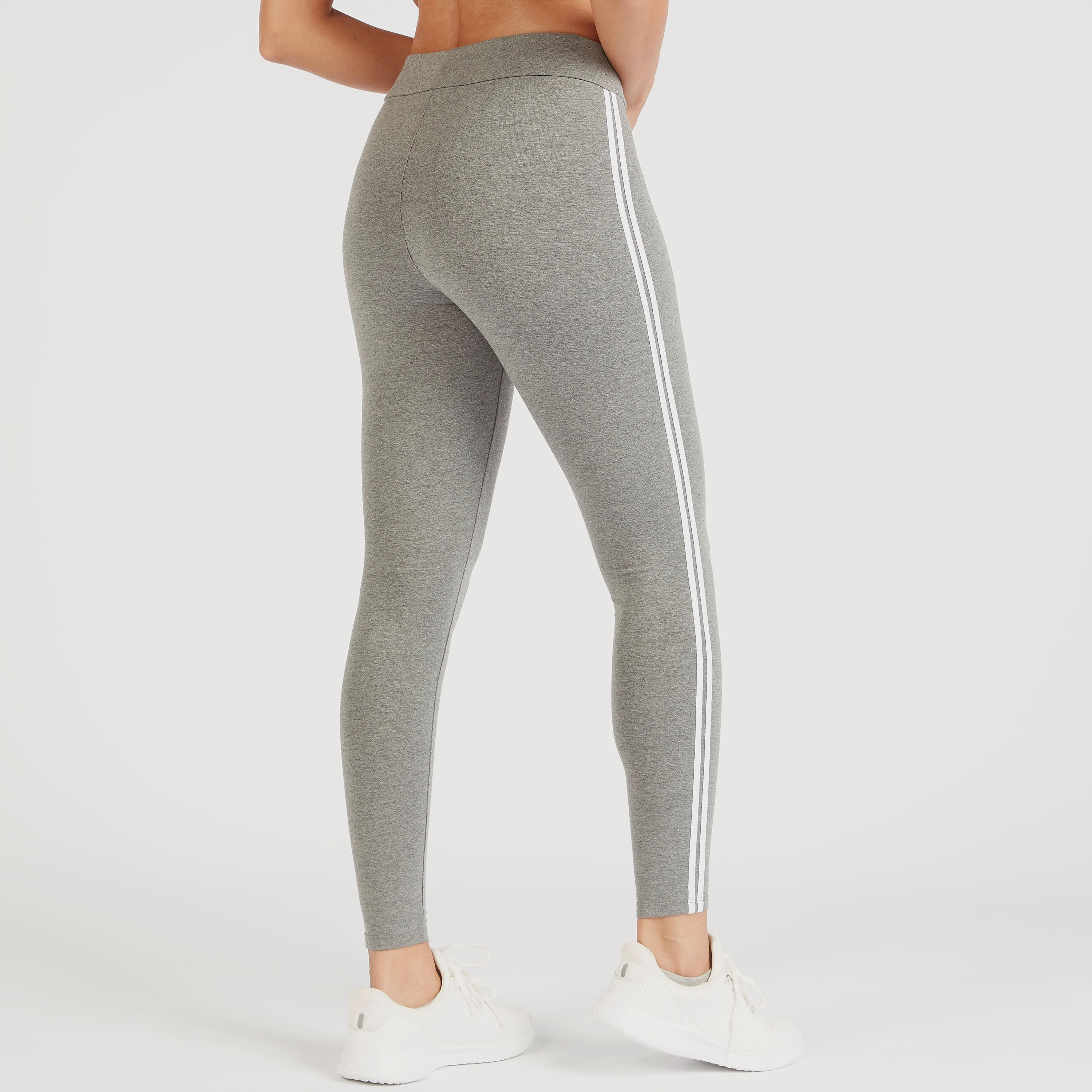 بنطلون ليقنز سادة بتفاصيل شريطة جانبية-women-clothing-bottoms-leggings-image-1