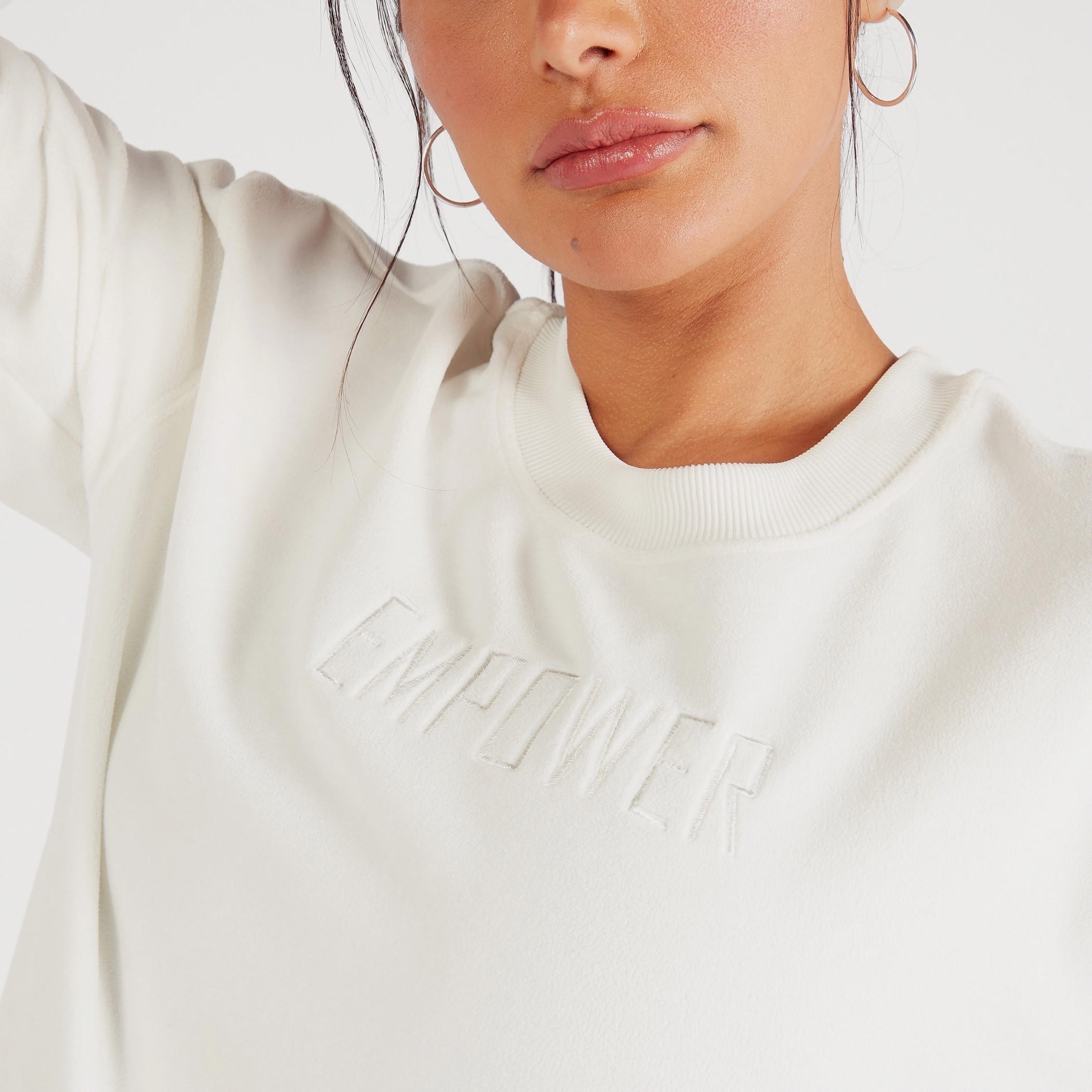 Text Embroidered Round Neck Sweatshirt with Long Sleeves-women-clothing-sportswearandactivewear-hoodiesandsweatshirts-image-3
