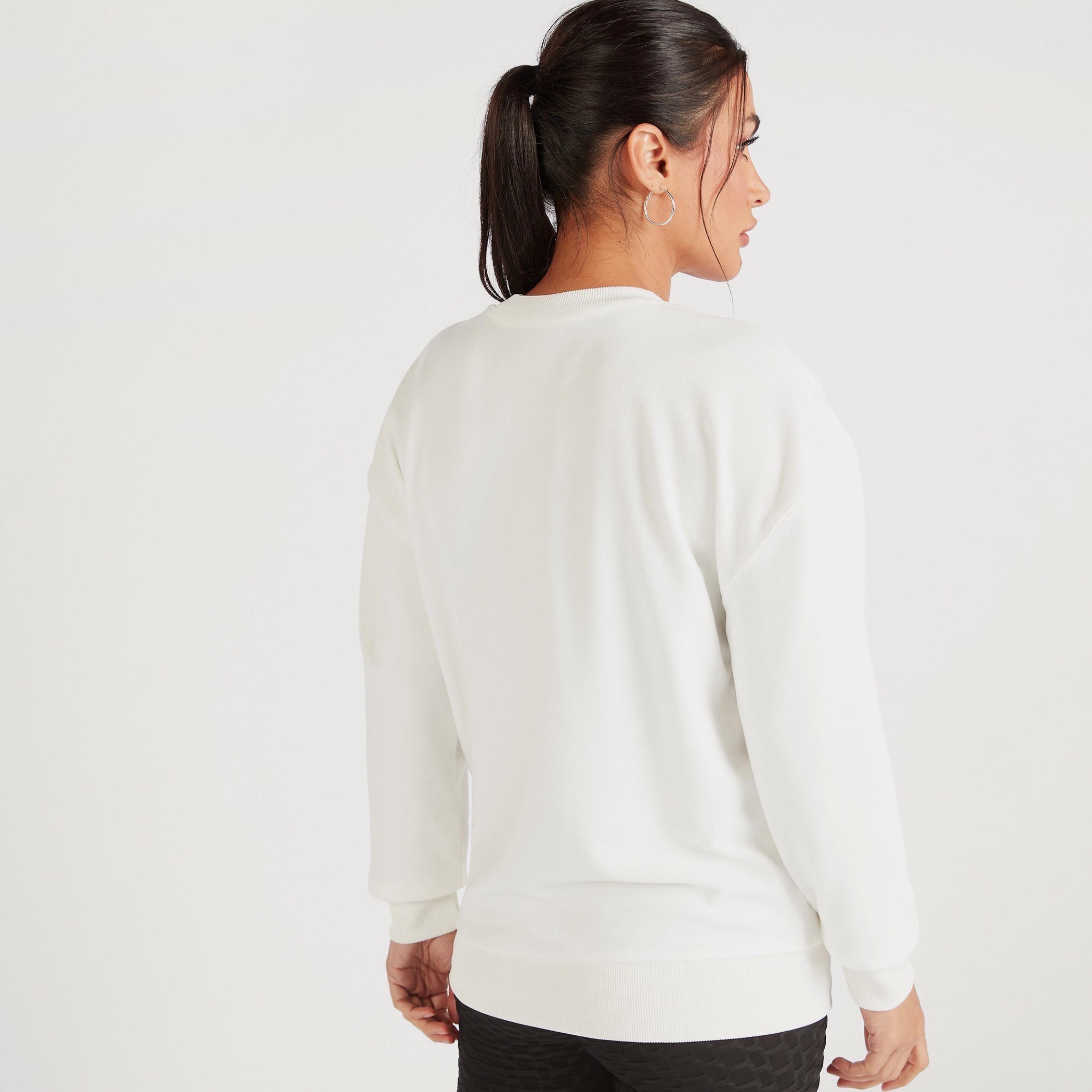 Text Embroidered Round Neck Sweatshirt with Long Sleeves-women-clothing-sportswearandactivewear-hoodiesandsweatshirts-image-4