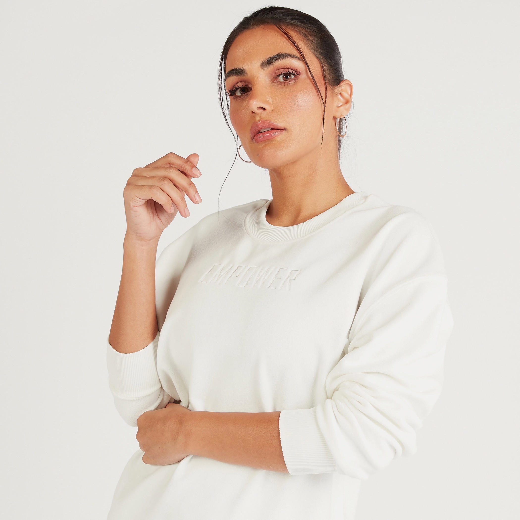 Text Embroidered Round Neck Sweatshirt with Long Sleeves-women-clothing-sportswearandactivewear-hoodiesandsweatshirts-image-6