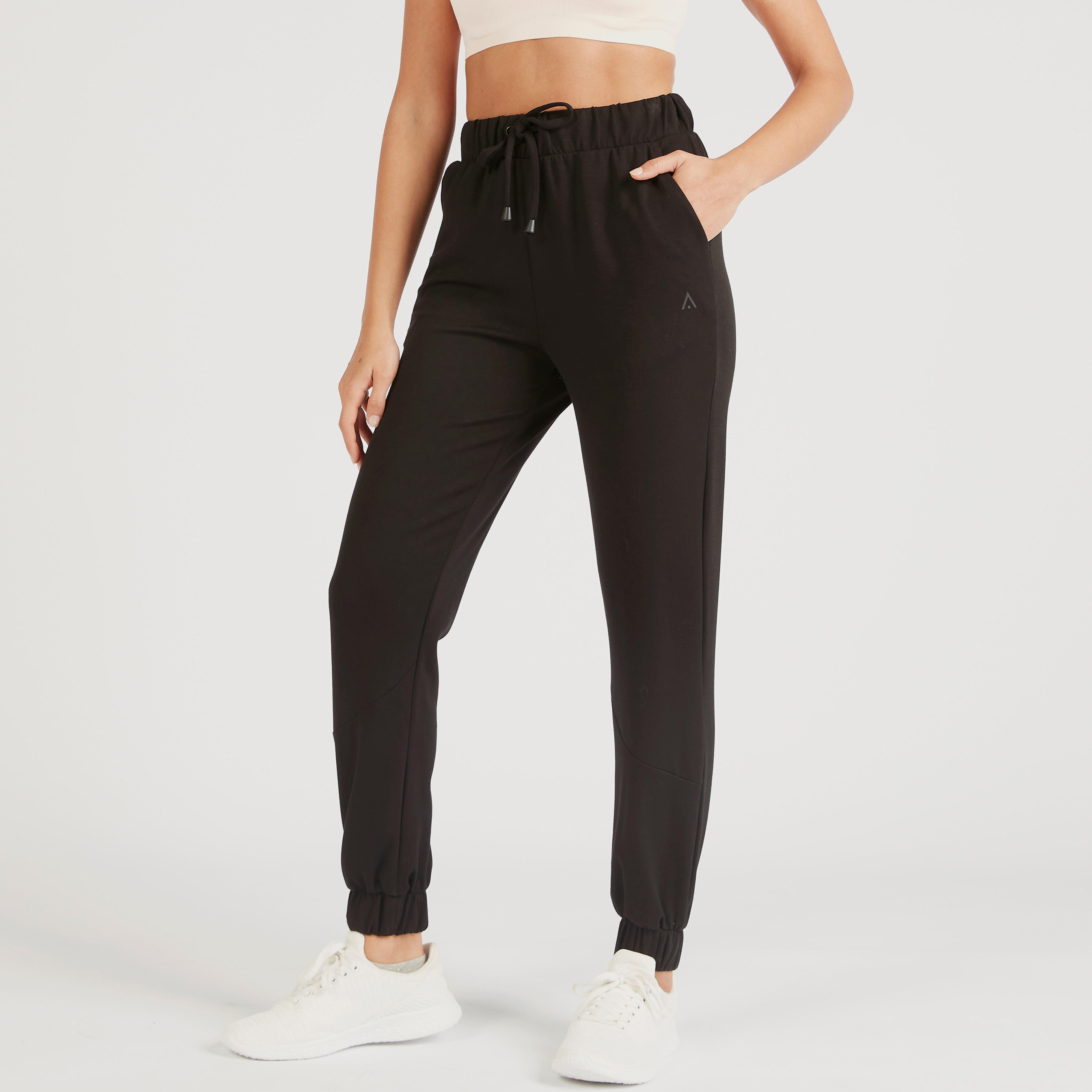 Solid Joggers with Drawstring Closure-women-clothing-bottoms-leggings-image-1