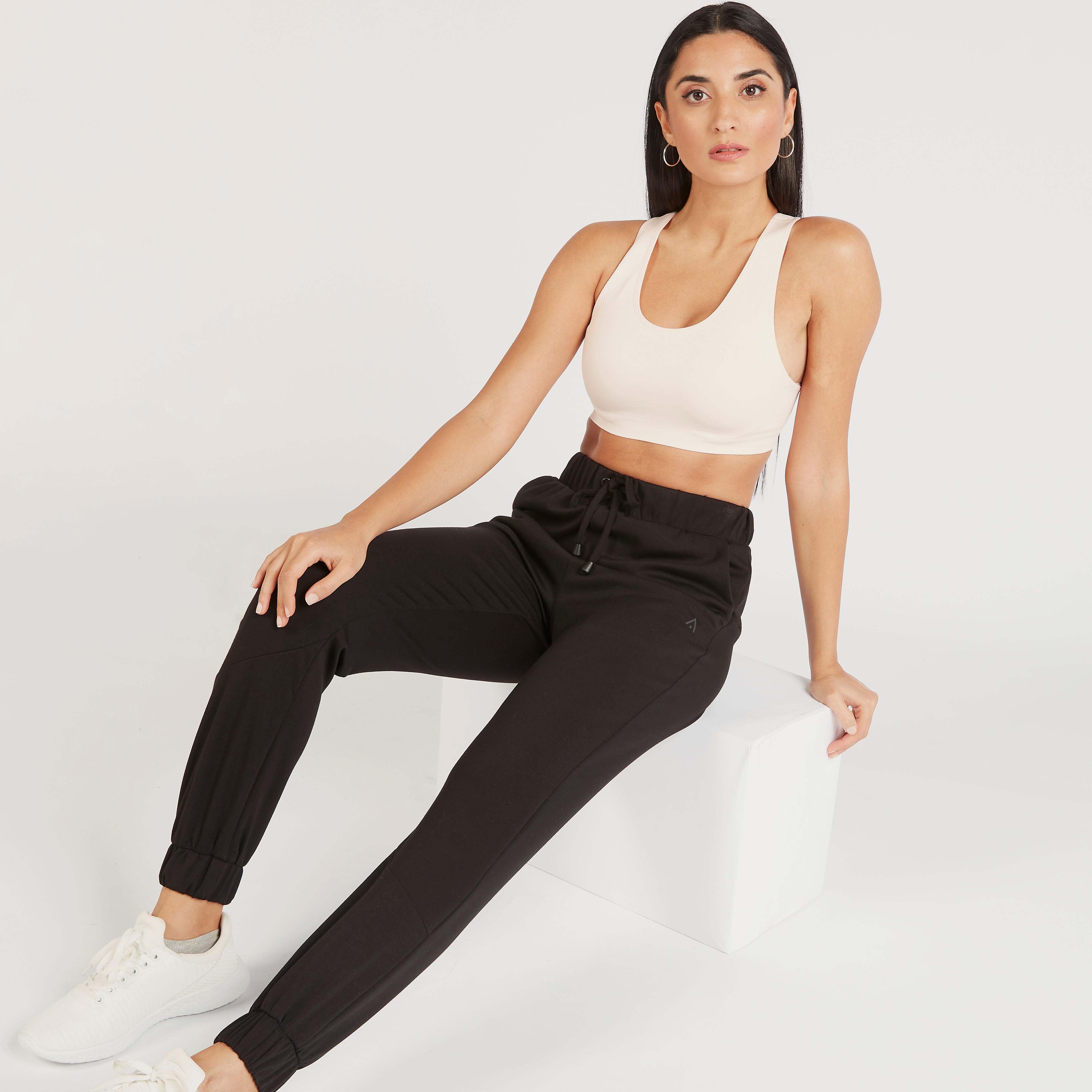 Solid Joggers with Drawstring Closure-women-clothing-bottoms-leggings-image-2
