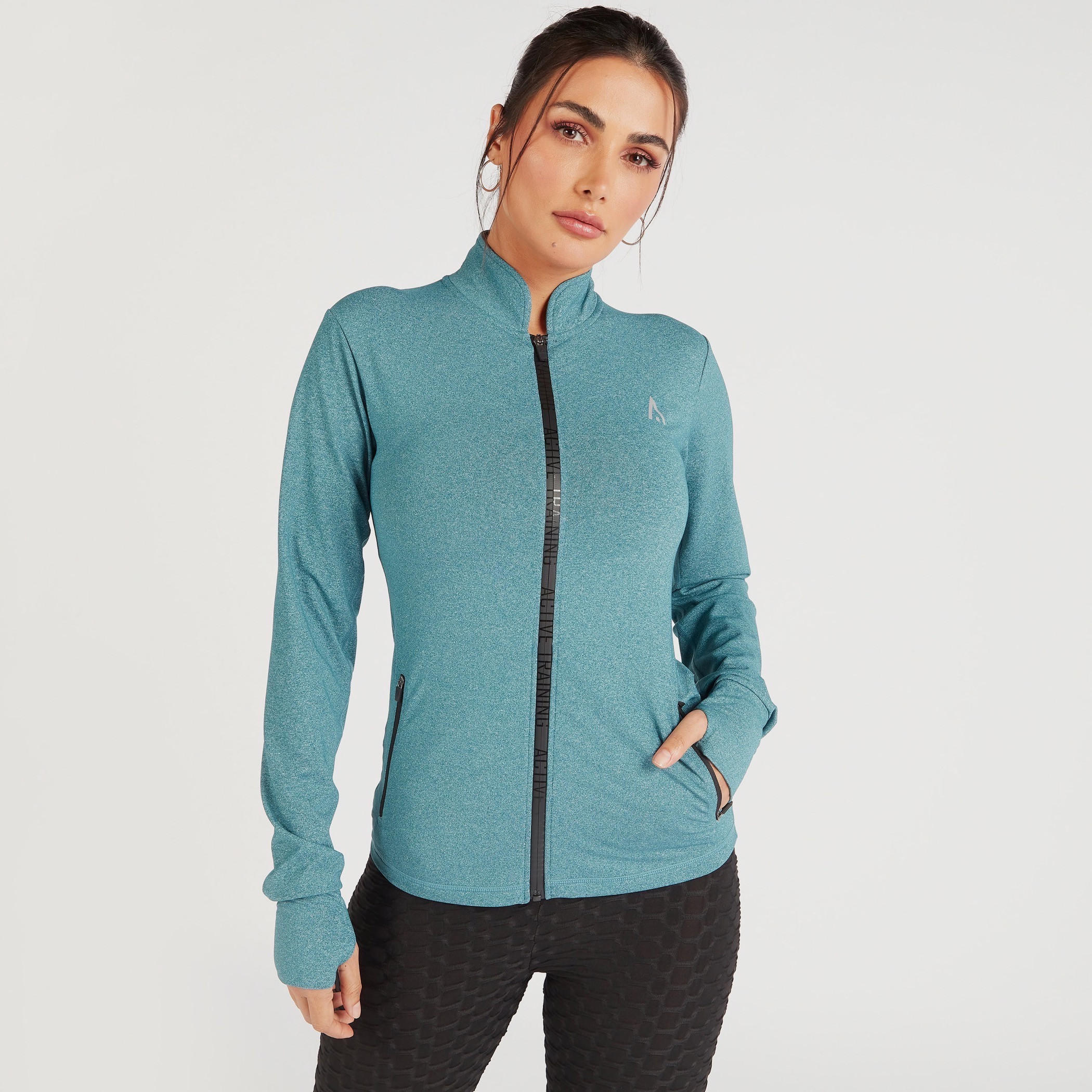 Solid High Neck Jacket with Zip Closure and Pockets-women-clothing-sportswearandactivewear-coatsandjackets-jackets-image-5