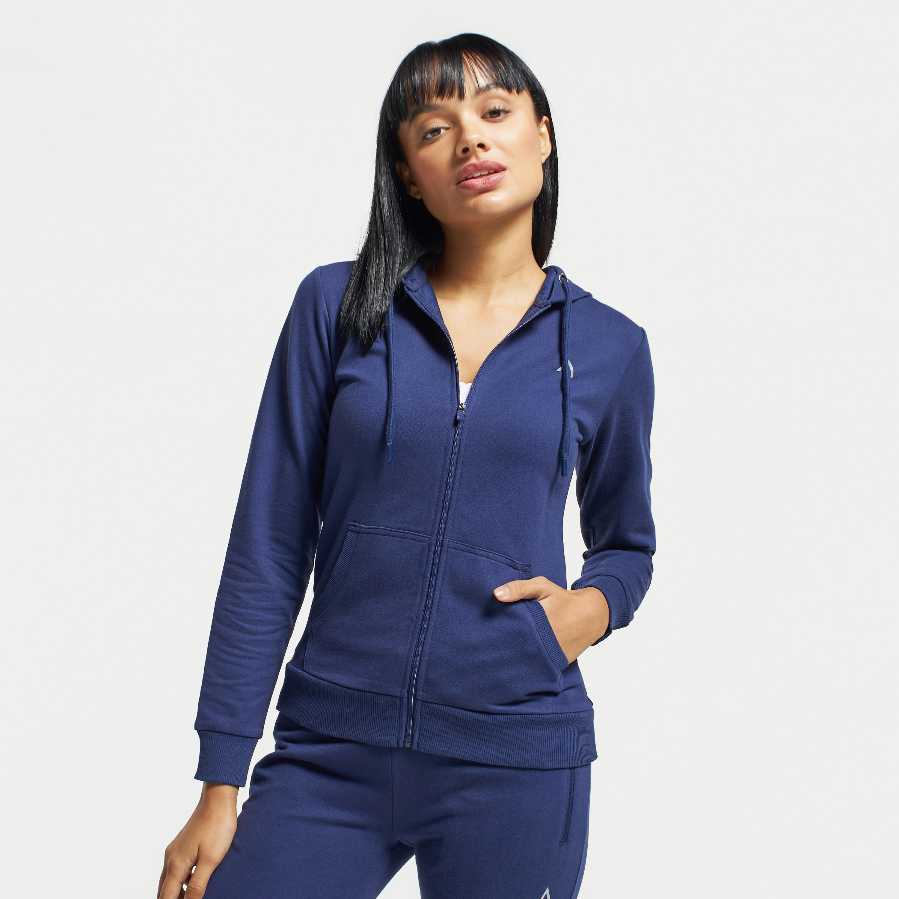 هودي سادة بسحّاب إغلاق وأكمام طويلة وجيوب-sports-women-clothing-hoodiesandsweatshirts-image-1