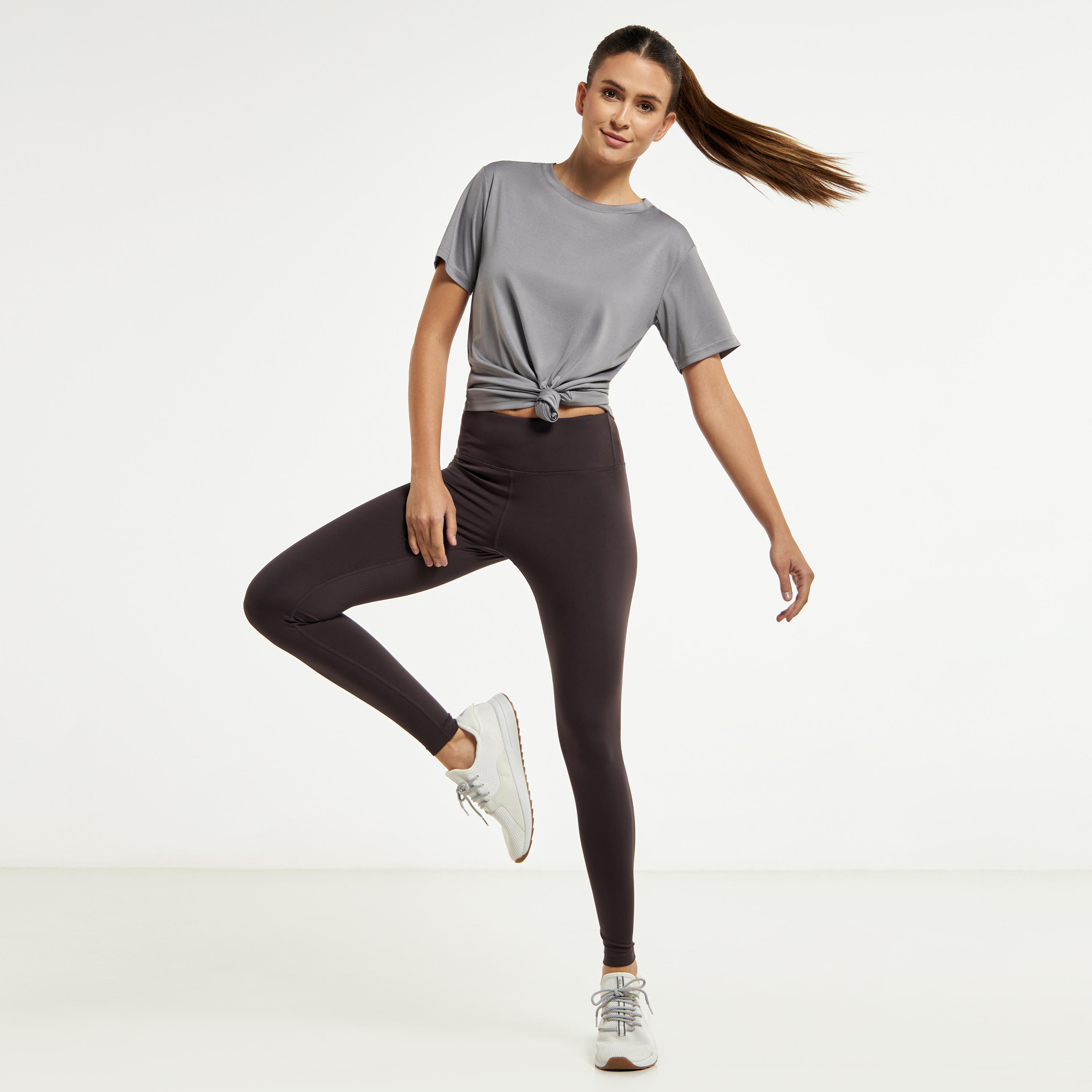 Solid T-shirt with Crew Neck and Short Sleeves-sports-women-clothing-tshirtsandvests-image-2