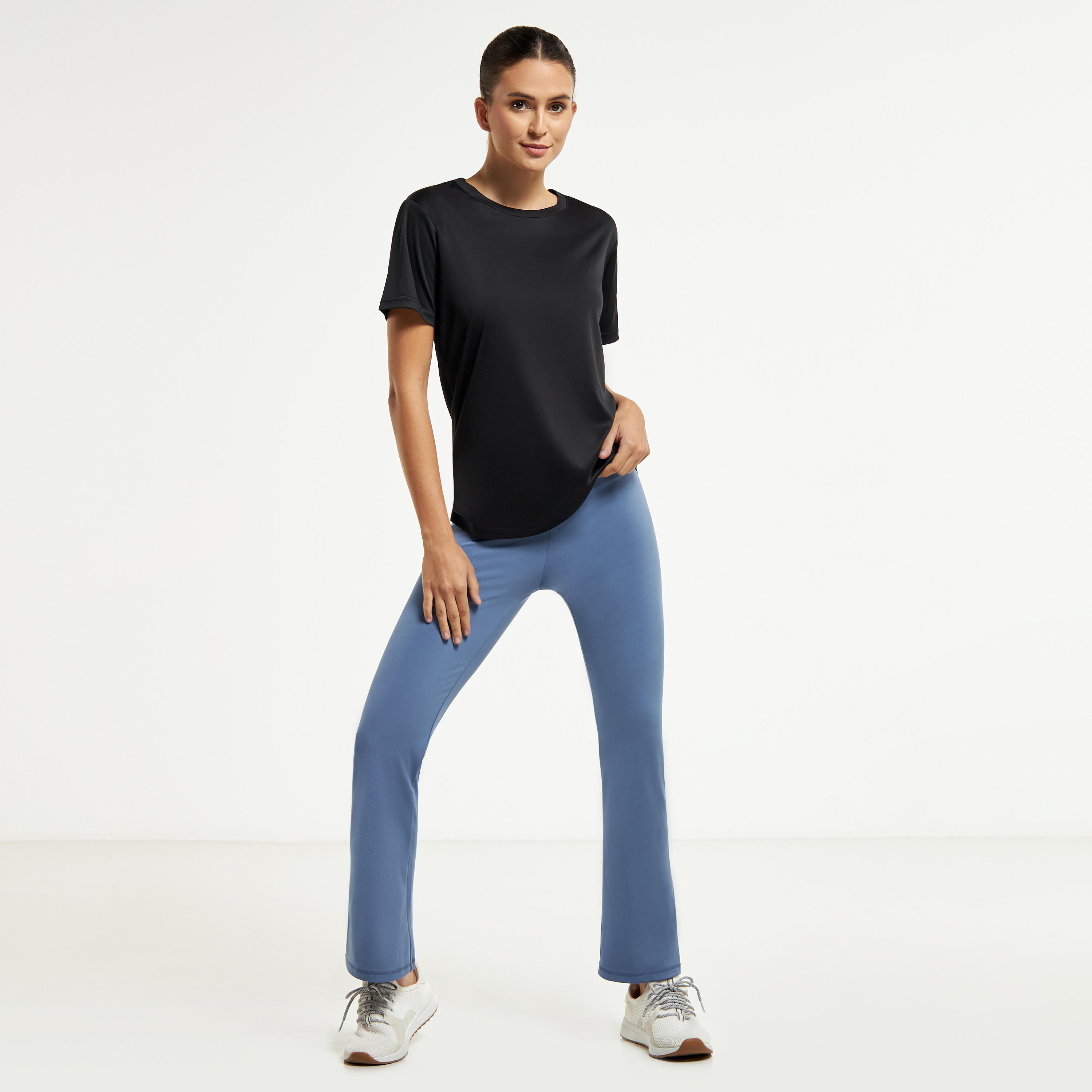 Solid T-shirt with Crew Neck and Short Sleeves-sports-women-clothing-tshirtsandvests-image-6