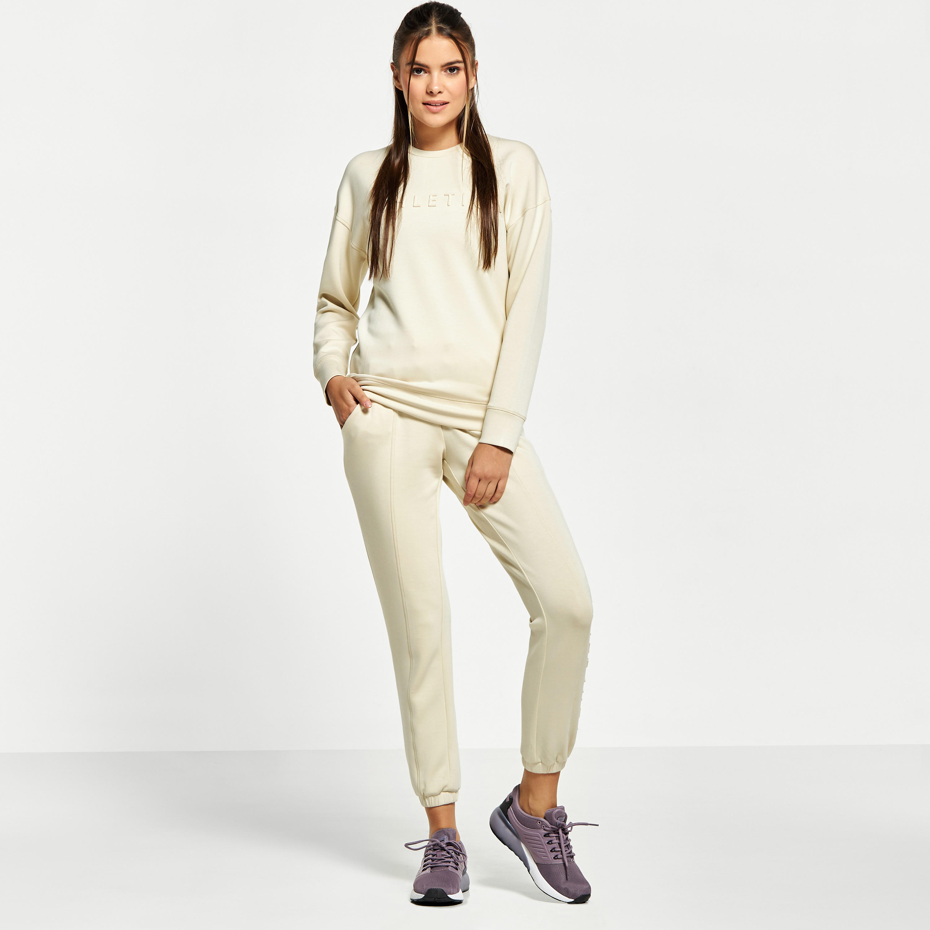 بنطلون رياضي سادة بأساور ورباط إغلاق-women-clothing-sportswearandactivewear-bottoms-image-2