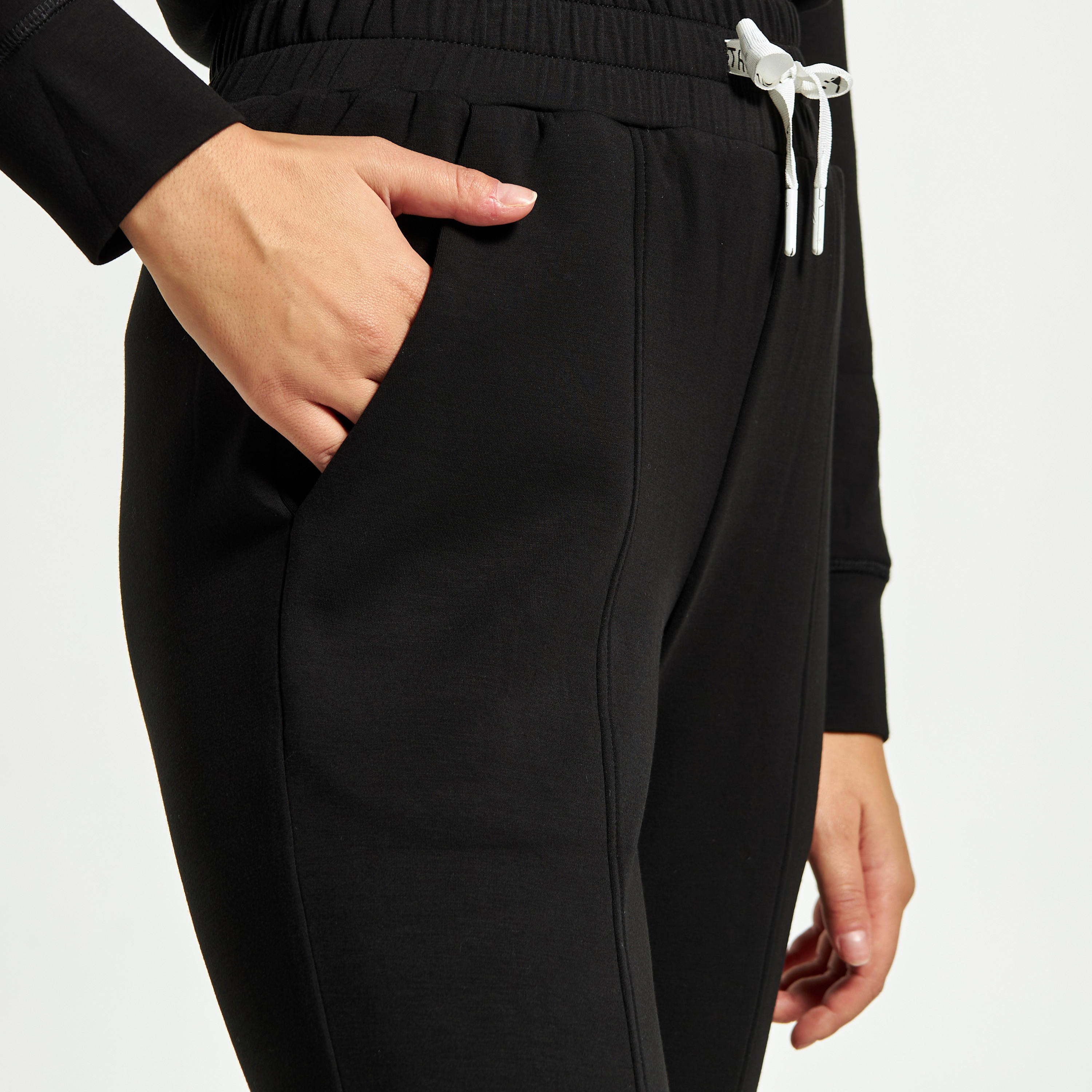 بنطلون رياضي سادة بأساور ورباط إغلاق-women-clothing-sportswearandactivewear-bottoms-image-9